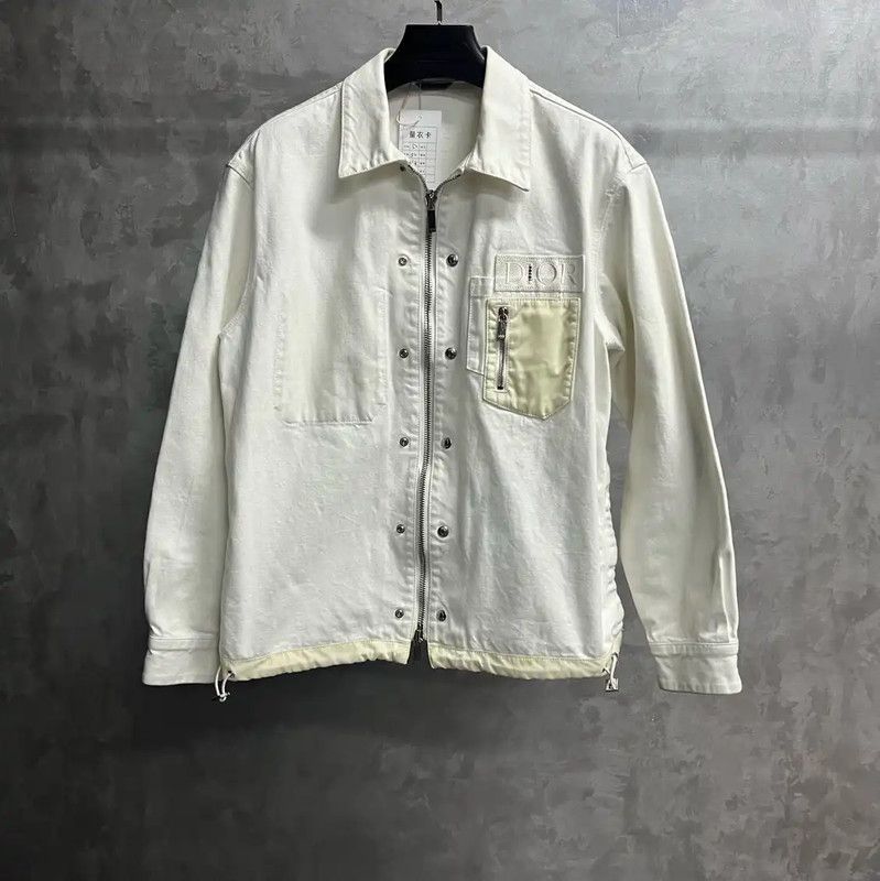 Dior Dior Men's White Cotton Overshirt 0089 Size US XXL / EU 58 / 5 - 1 Thumbnail