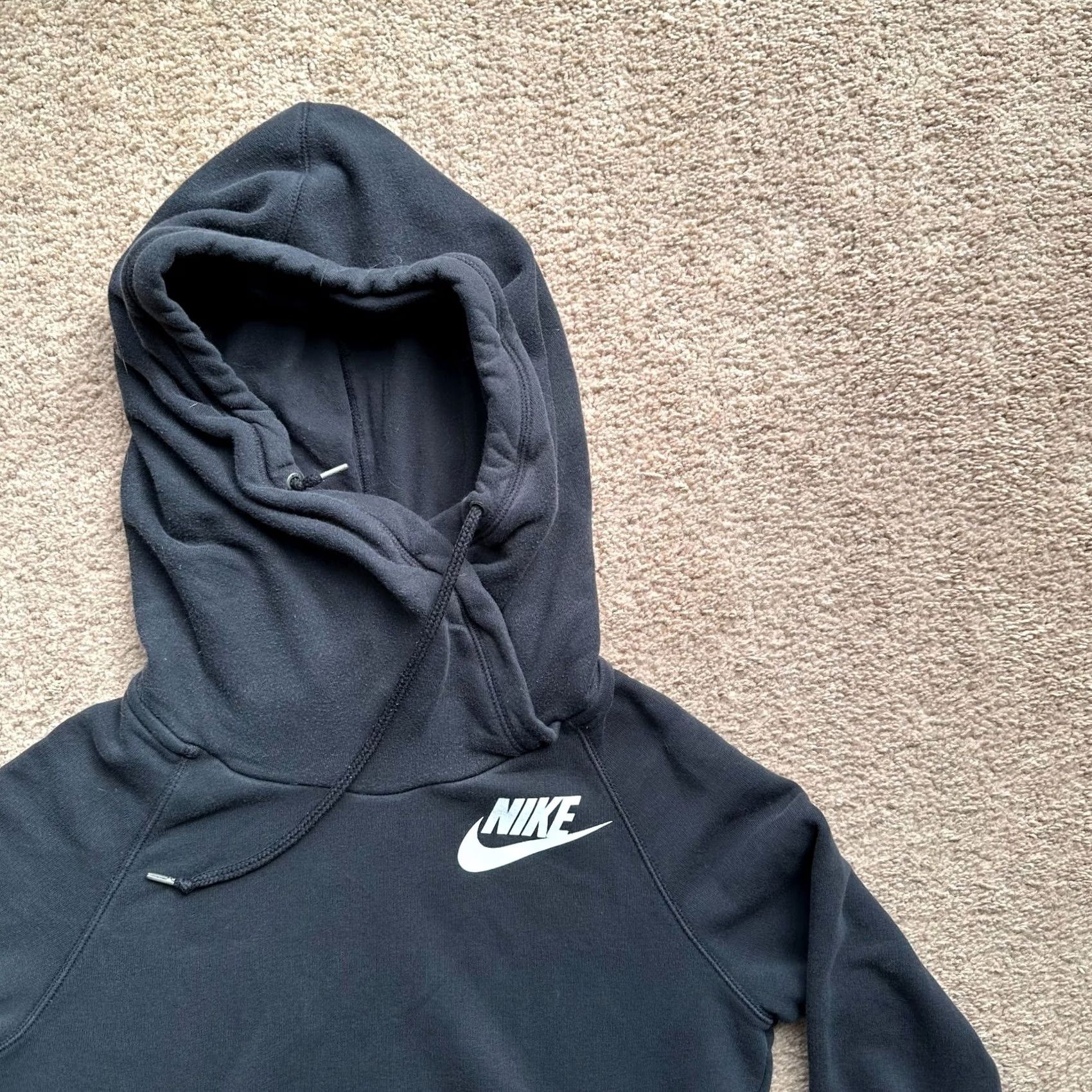 Nike Nike Hoodie Sweatshirt Womens Medium Pullover High Neck Black Pockets Size M / US 6-8 / IT 42-44 - 4 Thumbnail