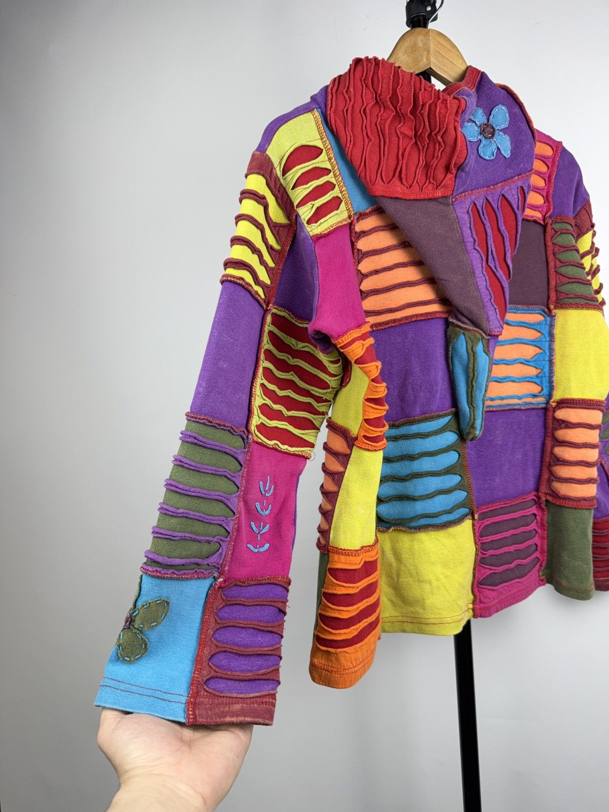 Japanese Brand Retro Nepal Patchwork Hoodie Hippie Boho Distressed Jacket Size S / US 4 / IT 40 - 12 Thumbnail