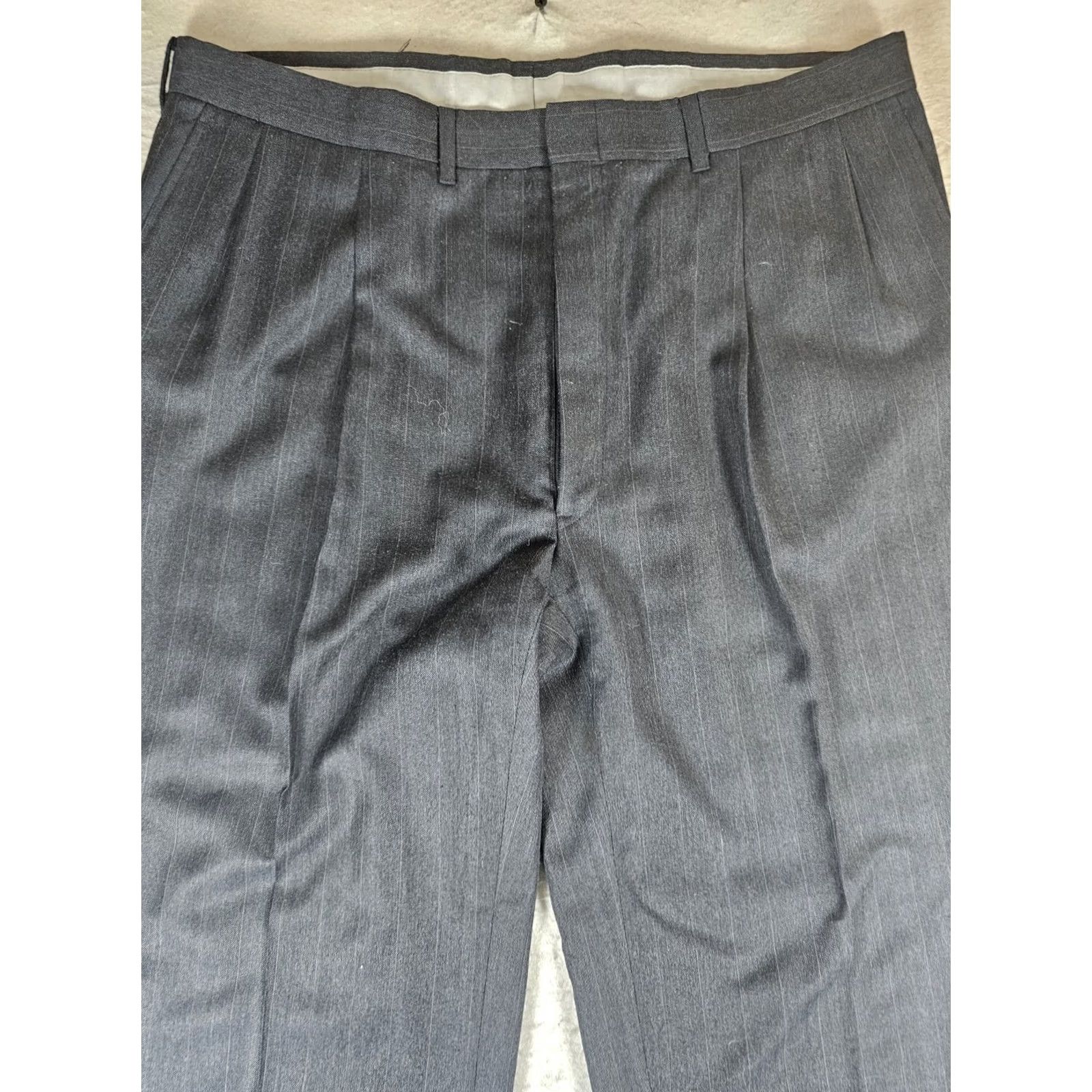 Vintage VINTAGE Sterling & Hunt 2 Piece Suit Dark Gray Mens Size 42L 38x32 Wool 100% Made in USA Size 42R - 4 Thumbnail
