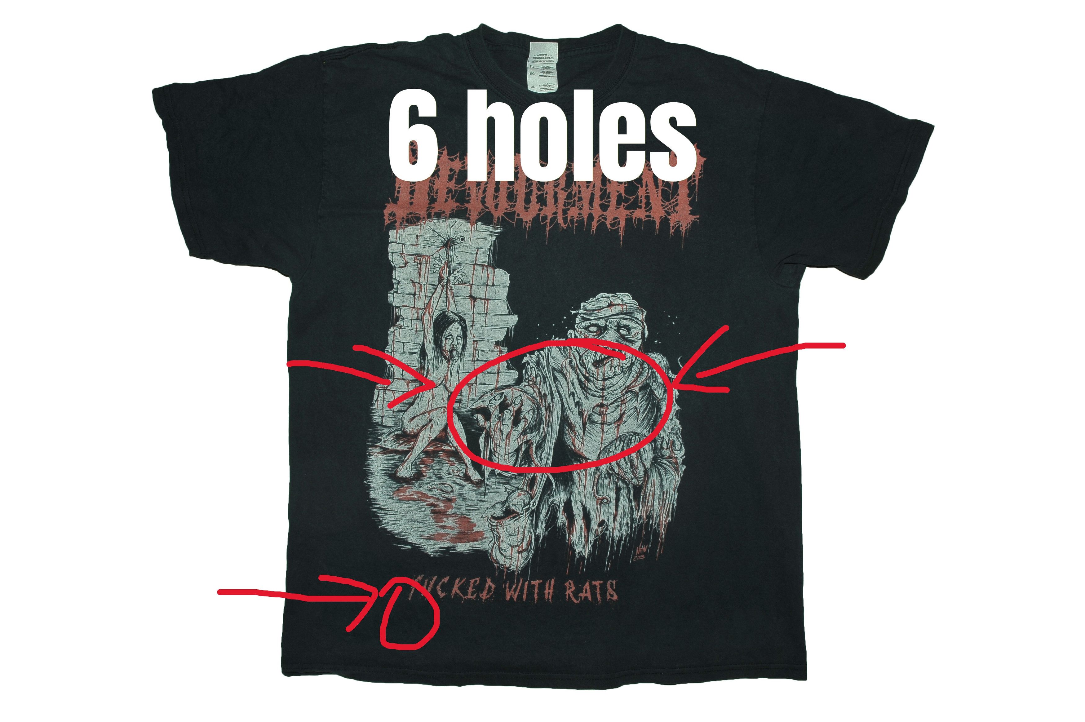 Fruit Of The Loom Devourment Band T-Shirt F***ed With Rats Death Metal Tee XL Size US XL / EU 56 / 4 - 3 Thumbnail
