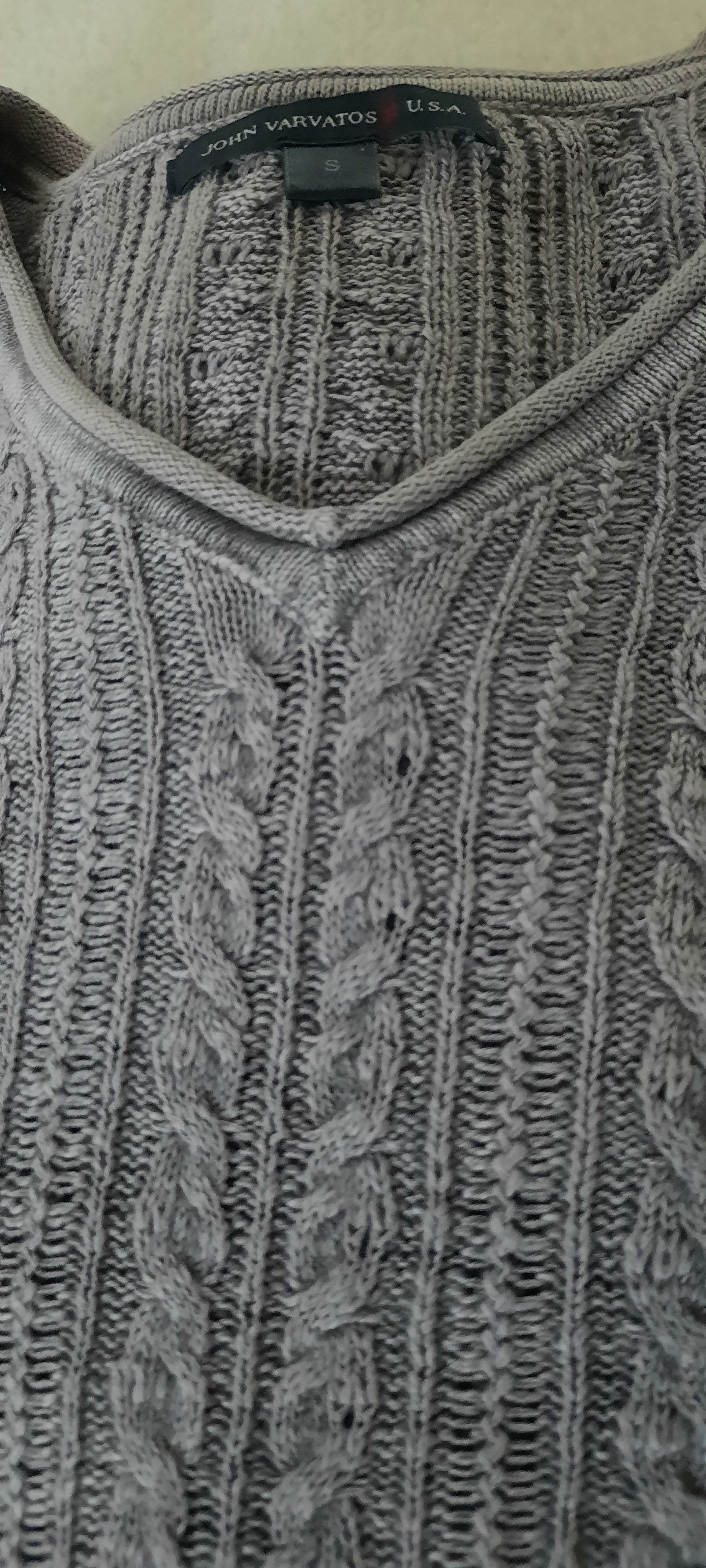 John Varvatos JOHN VARVATOS * U.S.A. Men's Sweater Gray Cotton Linen S Size US S / EU 44-46 / 1 - 8 Thumbnail