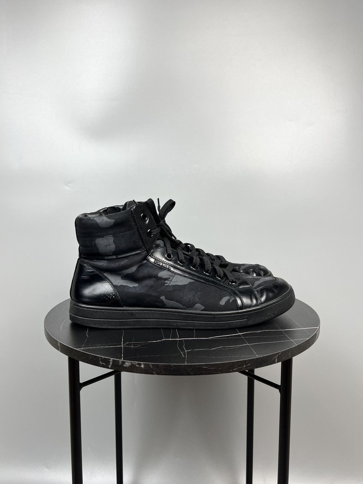 Prada Vintage Prada Red Tab Hi Top Camo Sneakers Size US 12 / EU 45 - 1 Thumbnail