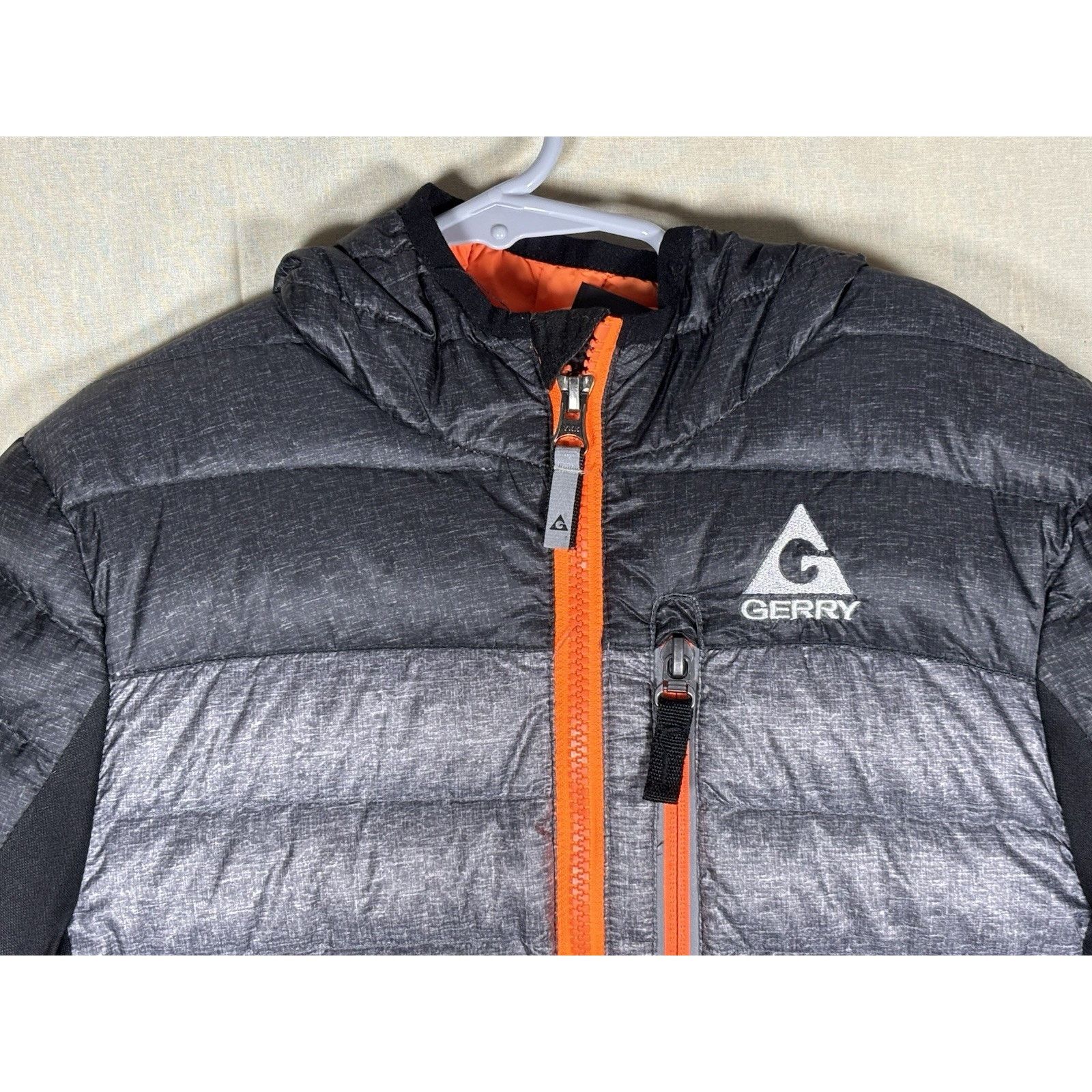 The Unbranded Brand Gerry Kids Puffer Jacket XS 5/6 Gray Black Hooded Down Size US XS / EU 42 / 0 - 10 Thumbnail