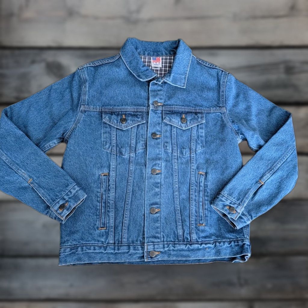Denime VINTAGE Tyca Denim Embossed UP Michigan Trucker Jacket Size US 29 - 1 Thumbnail