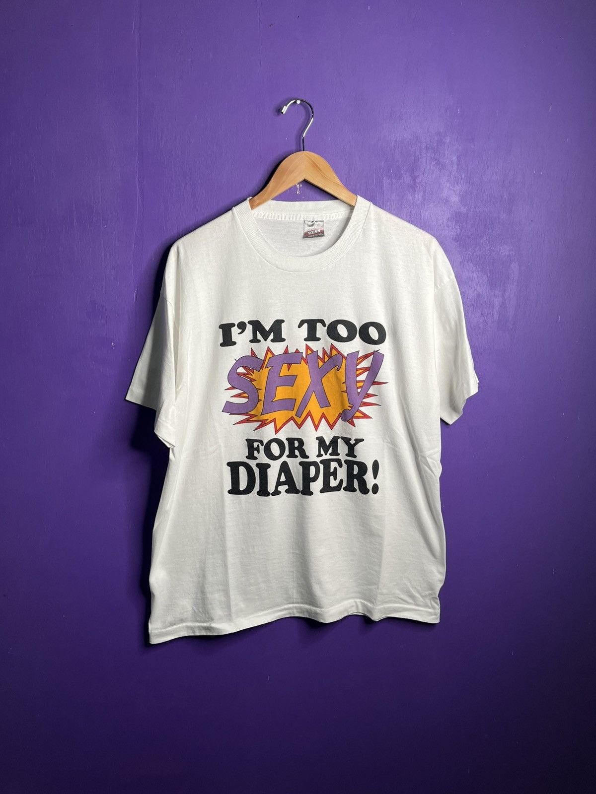 Vintage Vintage 90s I’m to sexy for my diaper t-shirt Size US XL / EU 56 / 4 - 1 Thumbnail