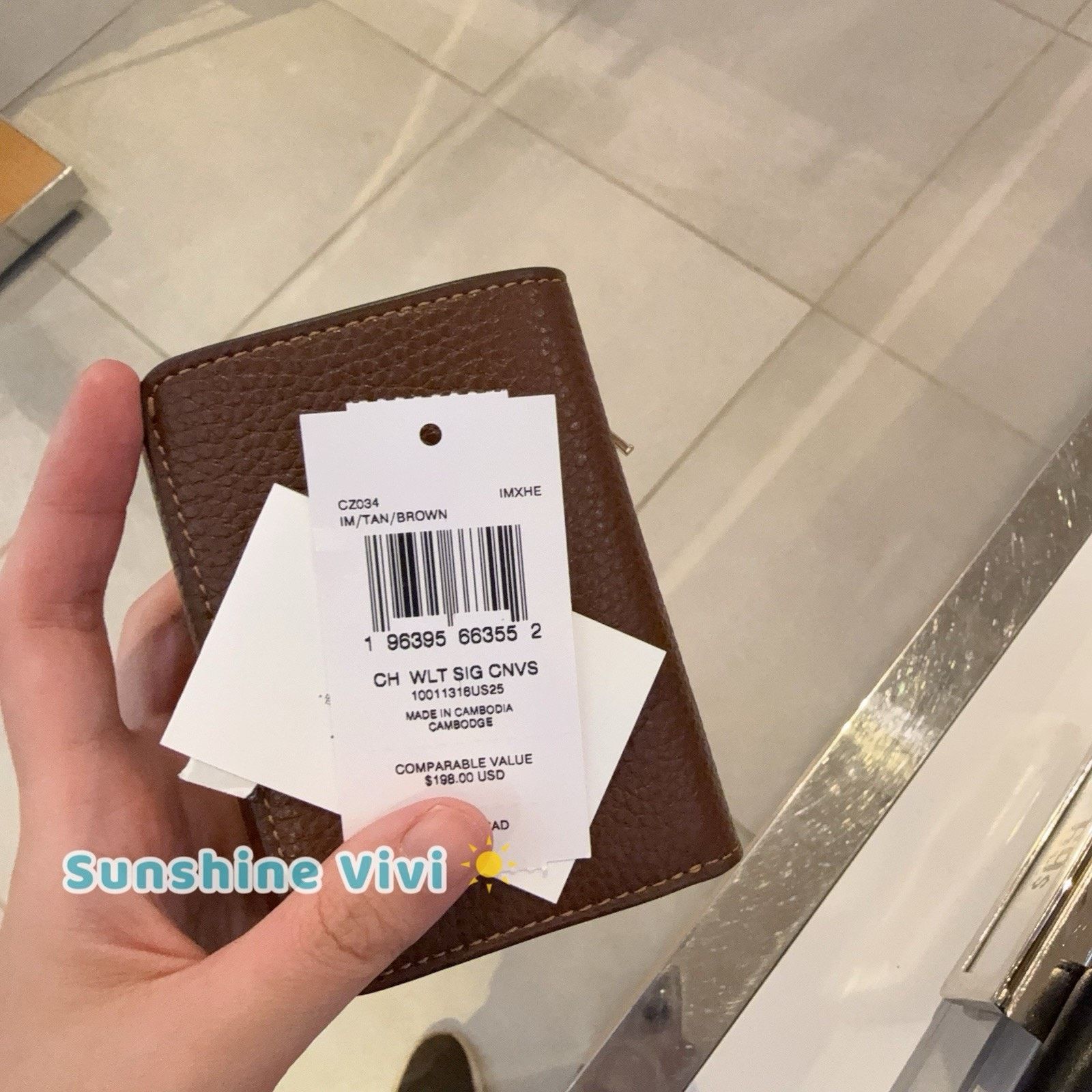 Coach NWT Coach Card Holder Wallet CZ034 IM/TAN/BROWN Size ONE SIZE - 6 Thumbnail