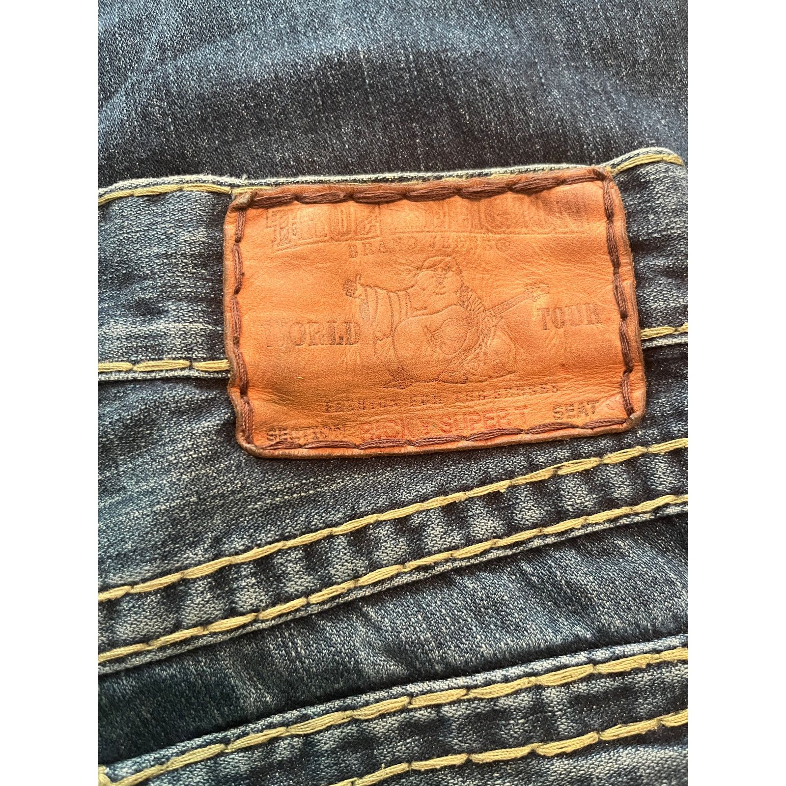 True Religion True Religion, Billy Super T, Gold Stitch Denim, Made USA 29 Size 29" - 7 Thumbnail