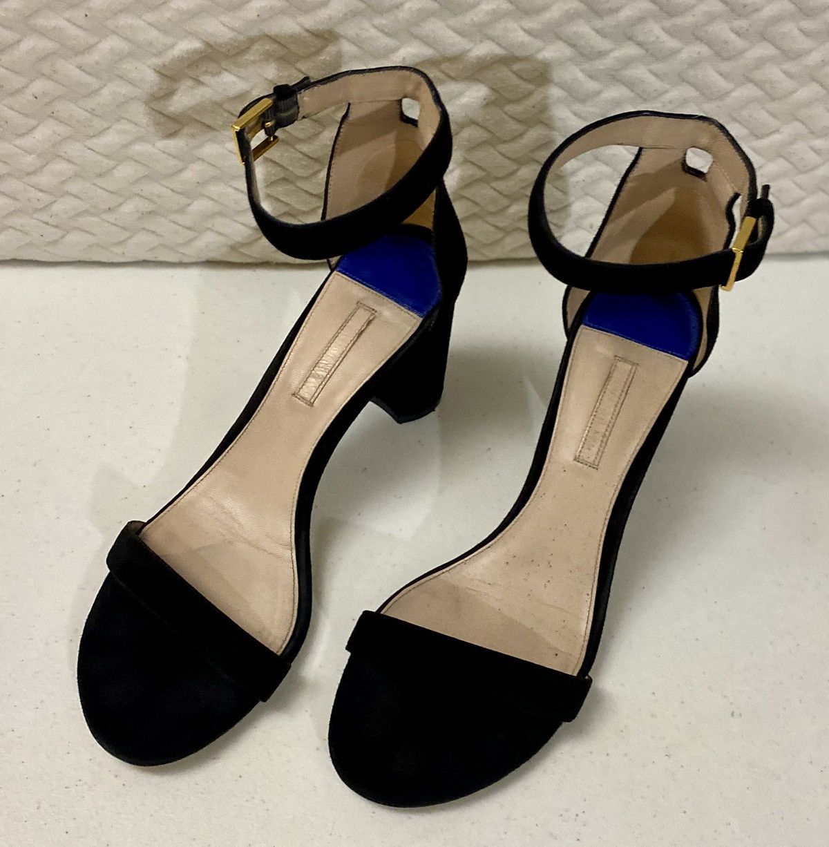 Stuart Weitzman Stuart Weitzman Black Suede 75LessNudist Sandals Heels 10 M Size US 10 / IT 40 - 15 Thumbnail
