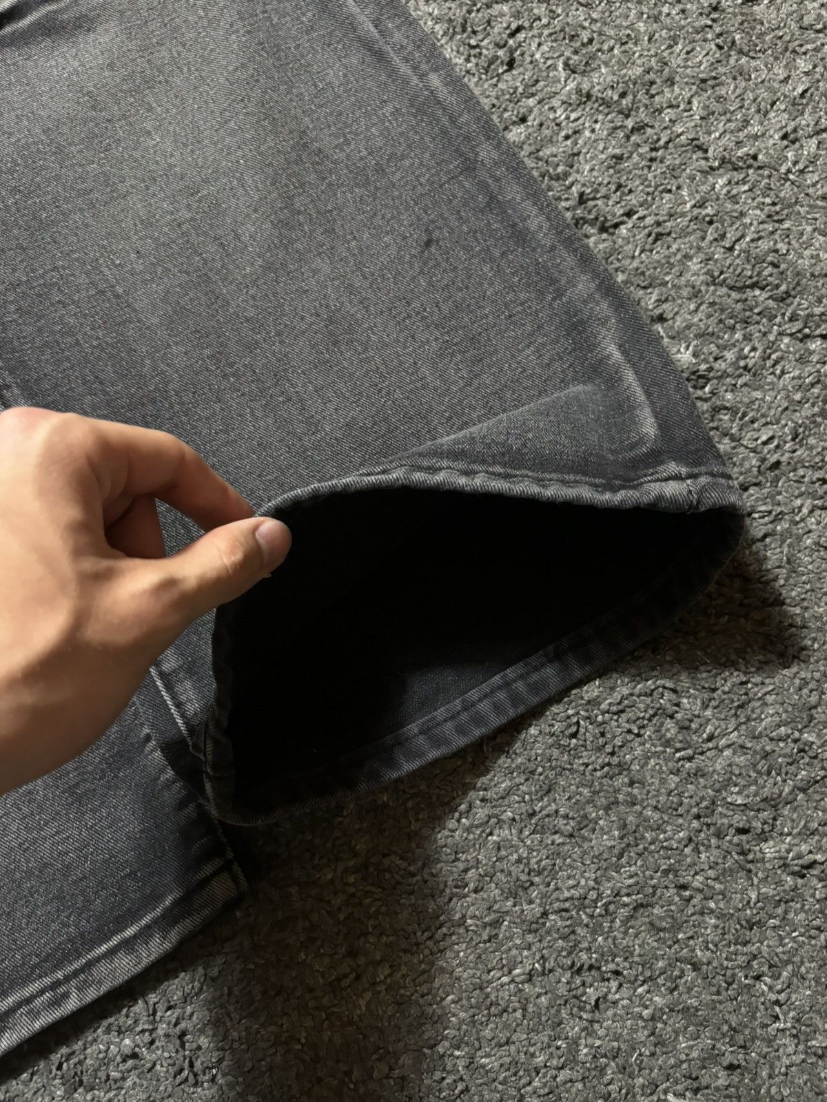 Vintage Vintage wide leg rare gray black fossile baggy jeans denim Size US 33 - 9 Thumbnail