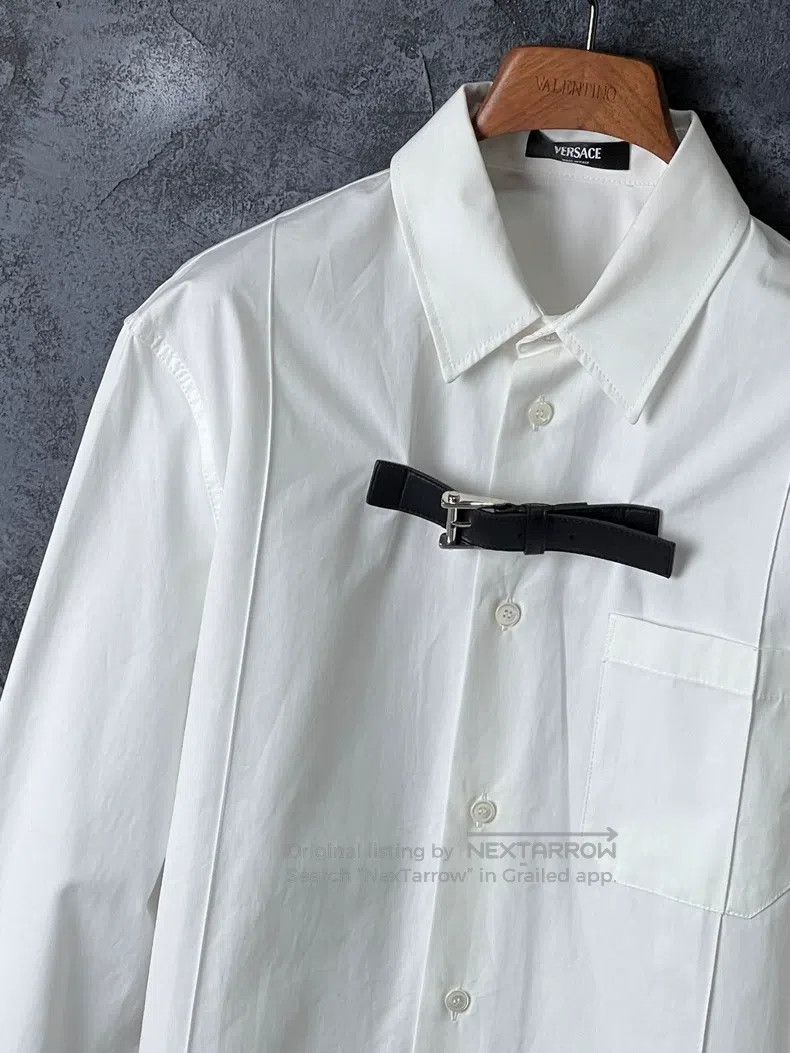 Versace Versace Solid cotton long-sleeved shirt Size US M / EU 48-50 / 2 - 5 Thumbnail