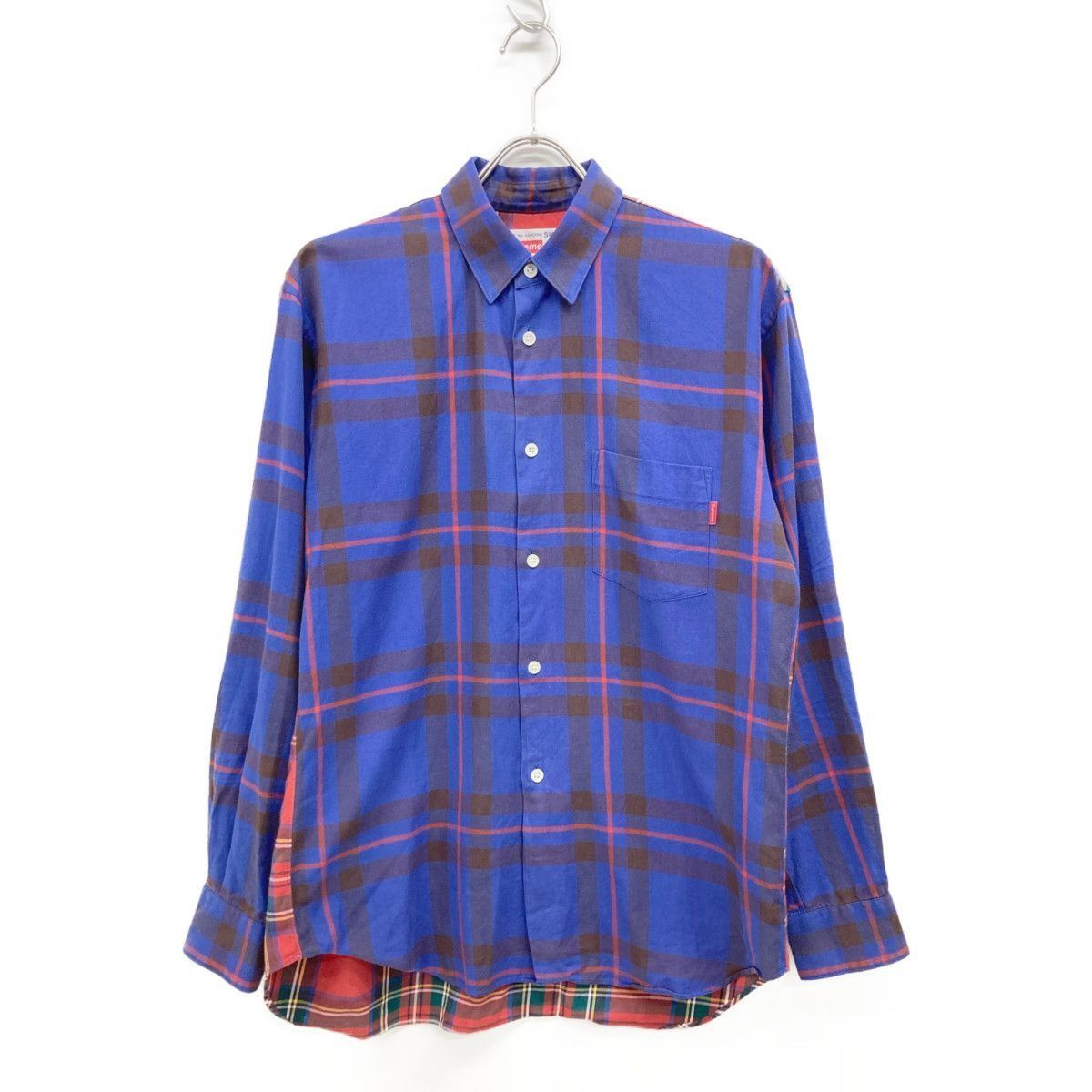 COMME des GARCONS SHIRT × SUPREME check long‑sleeve shirt S