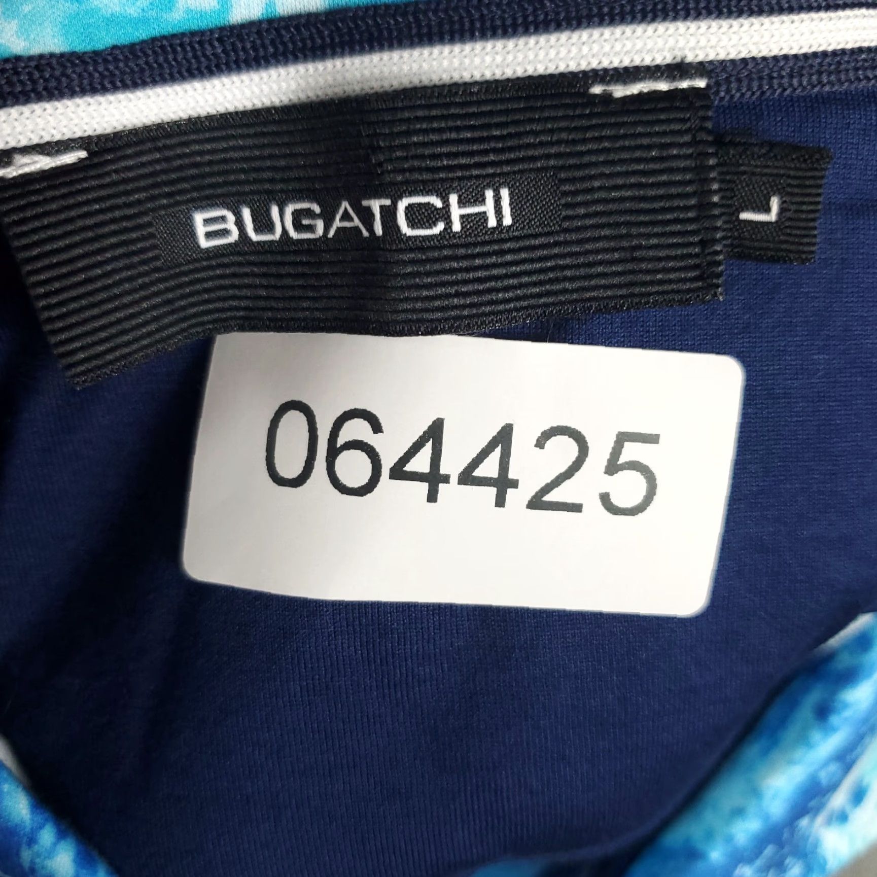 BUGATCHI BUGATCHI Polo Shirt Mens Large Light Blue Graphic Print Casual Short Sleeve Size US L / EU 52-54 / 3 - 7 Thumbnail