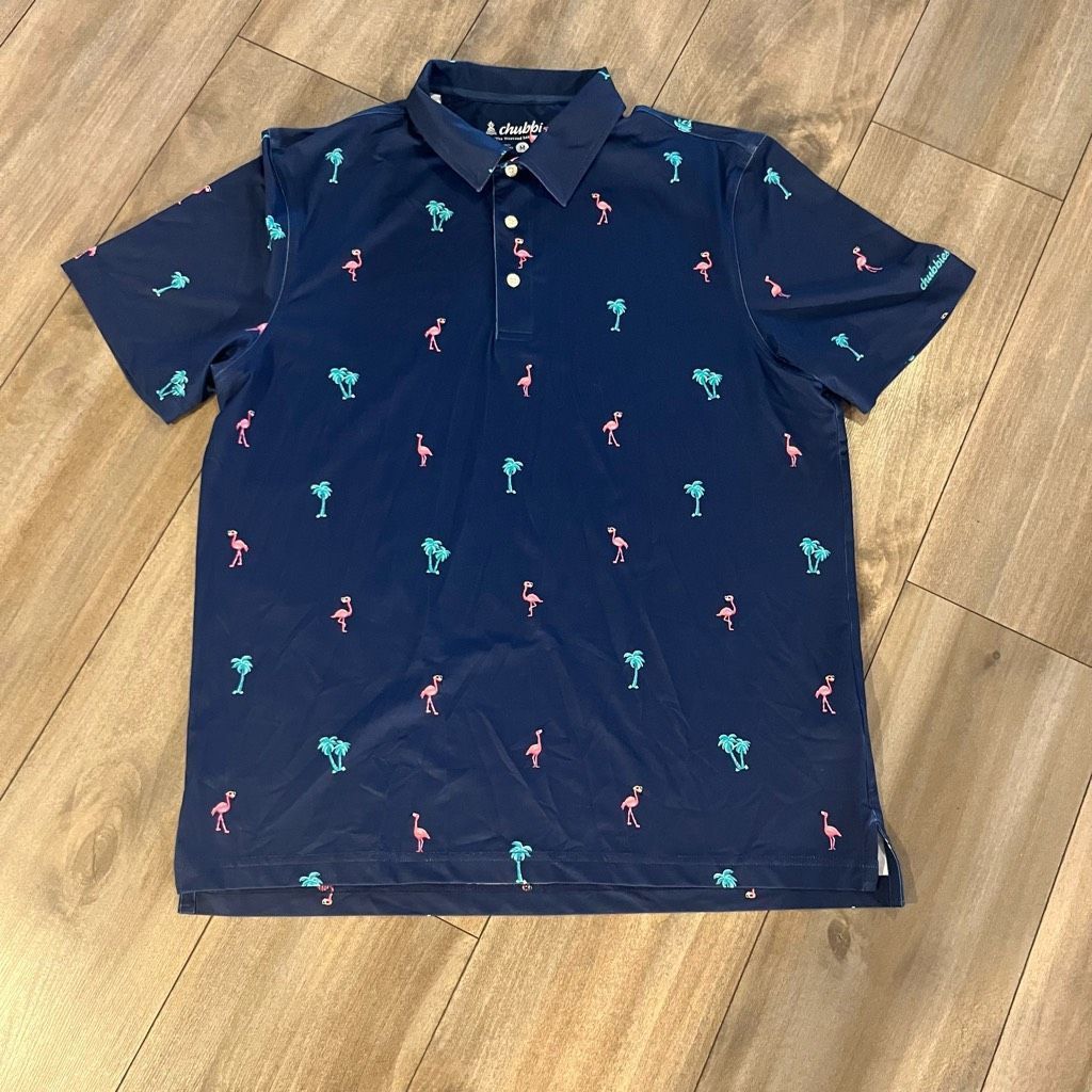 Chubbies Chubbies Blue Athletic Workout Casual Polo Men Medium Bin J- Size US M / EU 48-50 / 2 - 1 Thumbnail