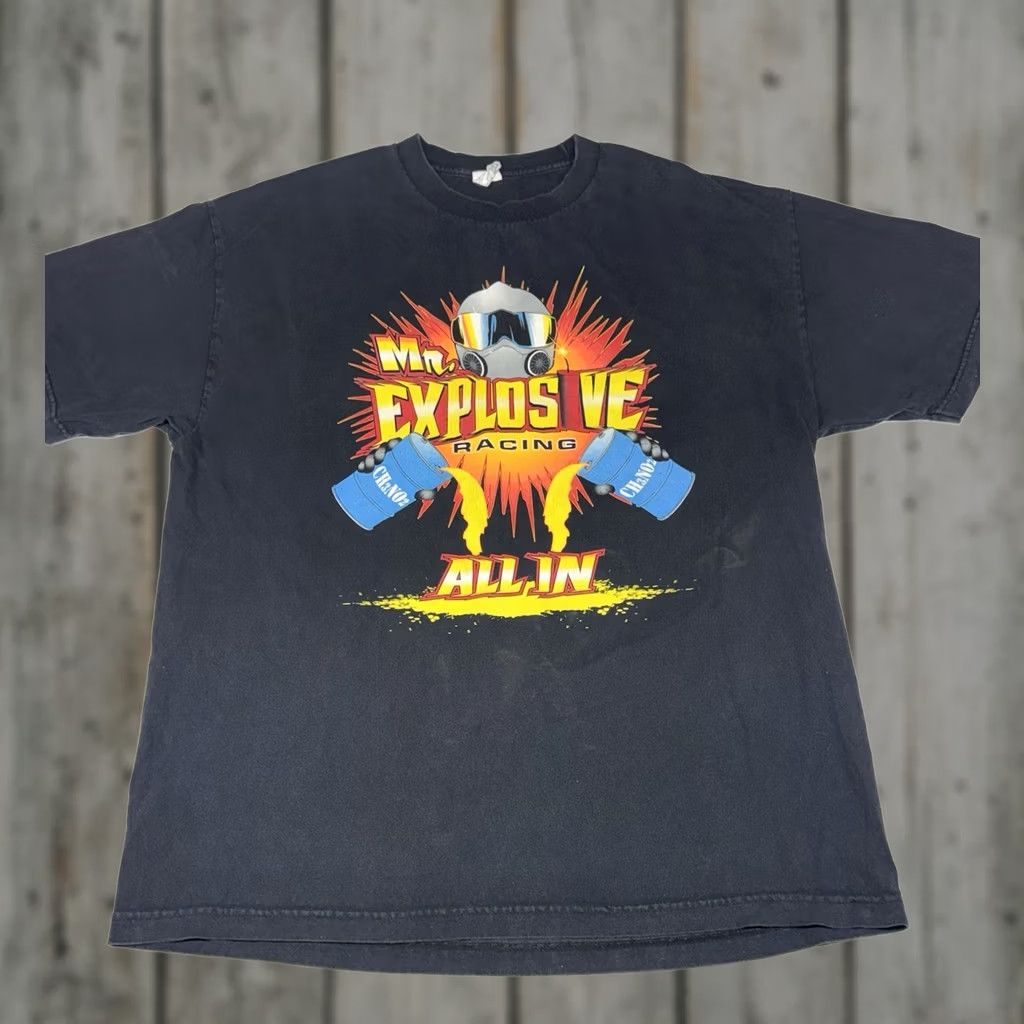 Speedo VINTAGE Mr Explosive Racing Shirt Mens XL Sports Car Street Race Speed Black Cotton 90s Mens Size US XL / EU 56 / 4 - 1 Thumbnail