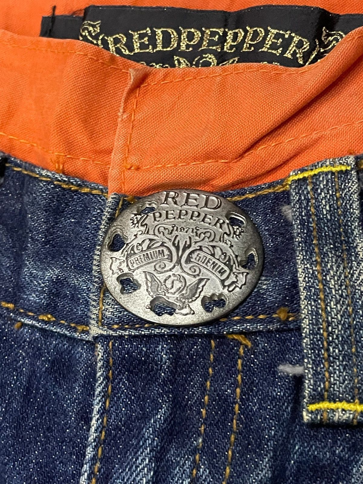 GOSTAR DE FUGA × Hysteric Glamour × Japanese Brand Red Paper Japan Mud Wash Flared Embroidery Skull Jeans Size US 29 - 10 Thumbnail