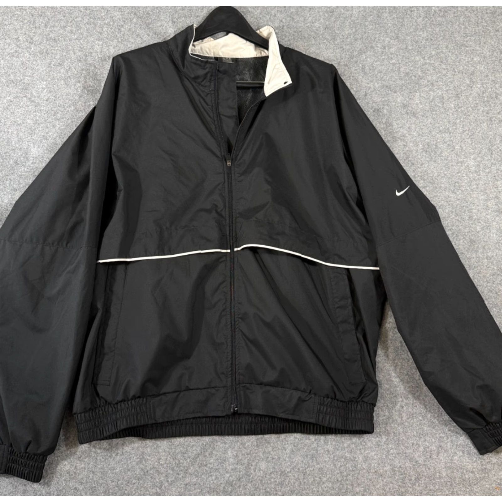 Nike VINTAGE Nike Windbreaker Jacket Mens L Black Full Zip Clima-Fit Stand-Up Neck Mens Big & Tall Not Applicable Size US L / EU 52-54 / 3 - 2 Thumbnail