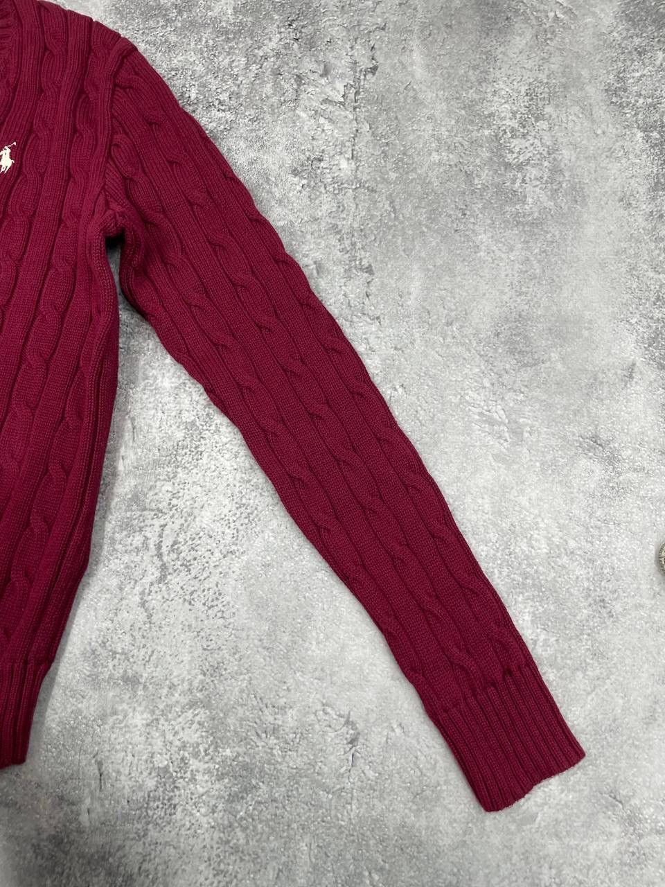 Polo Ralph Lauren Polo Ralph Lauren Women VintageCable Knit Sweater Red V-Neck Size M / US 6-8 / IT 42-44 - 6 Thumbnail