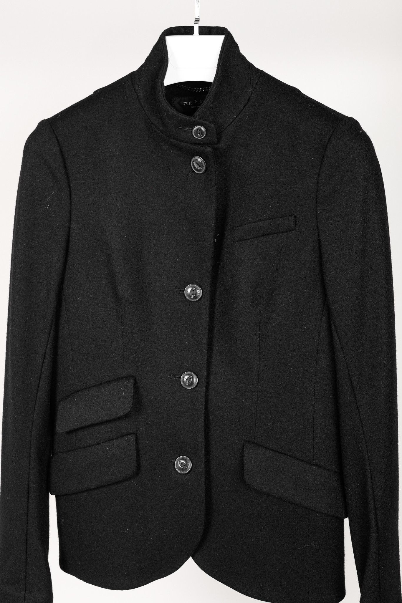 Rag & Bone Slade Black Wool Military Blazer