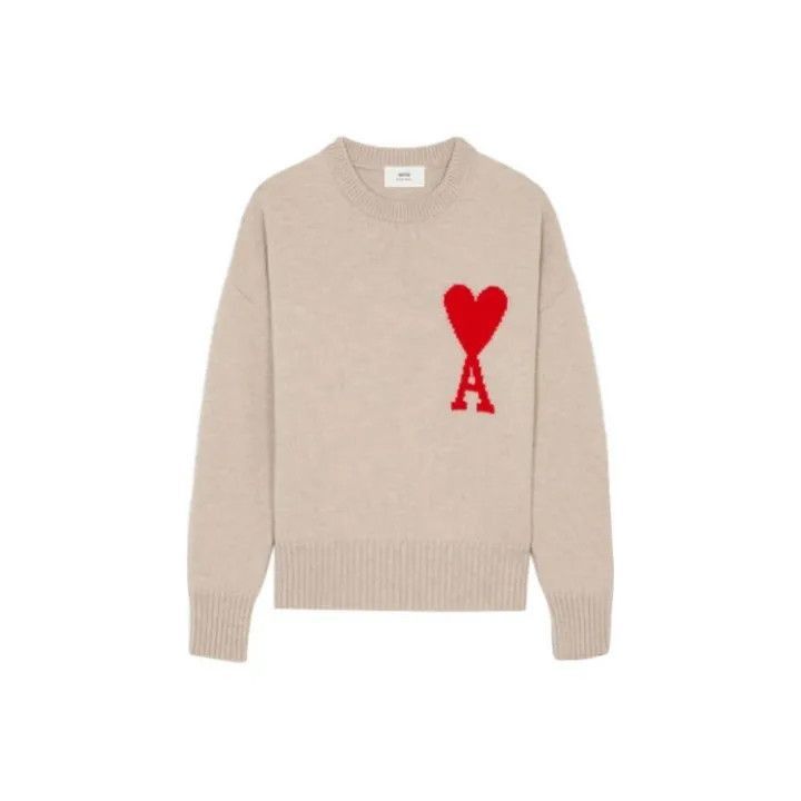 AMI AMIPARIS Heart Logo Wool Sweater -2507 Size US M / EU 48-50 / 2 - 1 Thumbnail