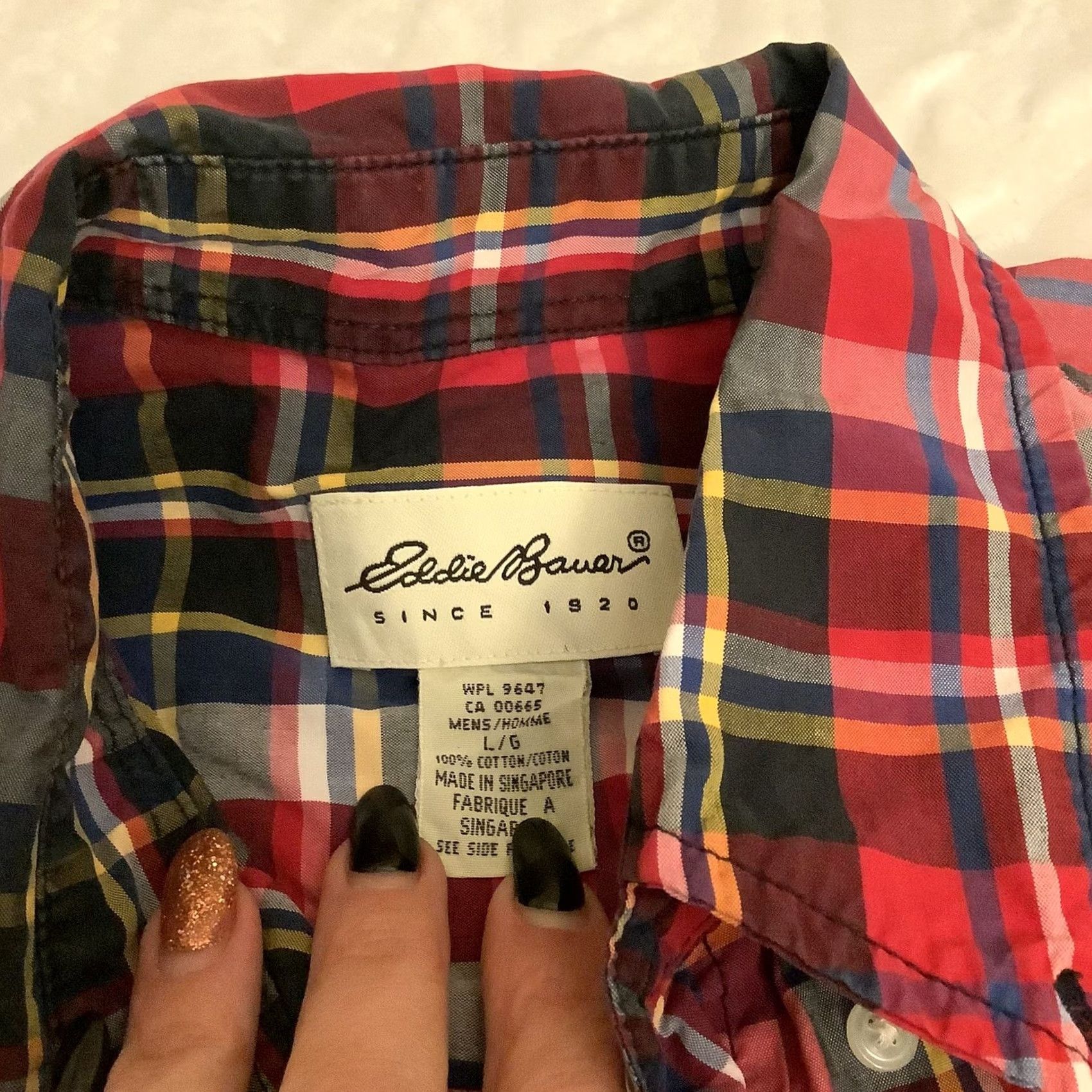 Eddie Bauer Eddie Bauer Button-Down Shirt Mens L Multicolor Plaid Short Sleeve Cotton Regular Button-Up Shirt Size US L / EU 52-54 / 3 - 2 Thumbnail