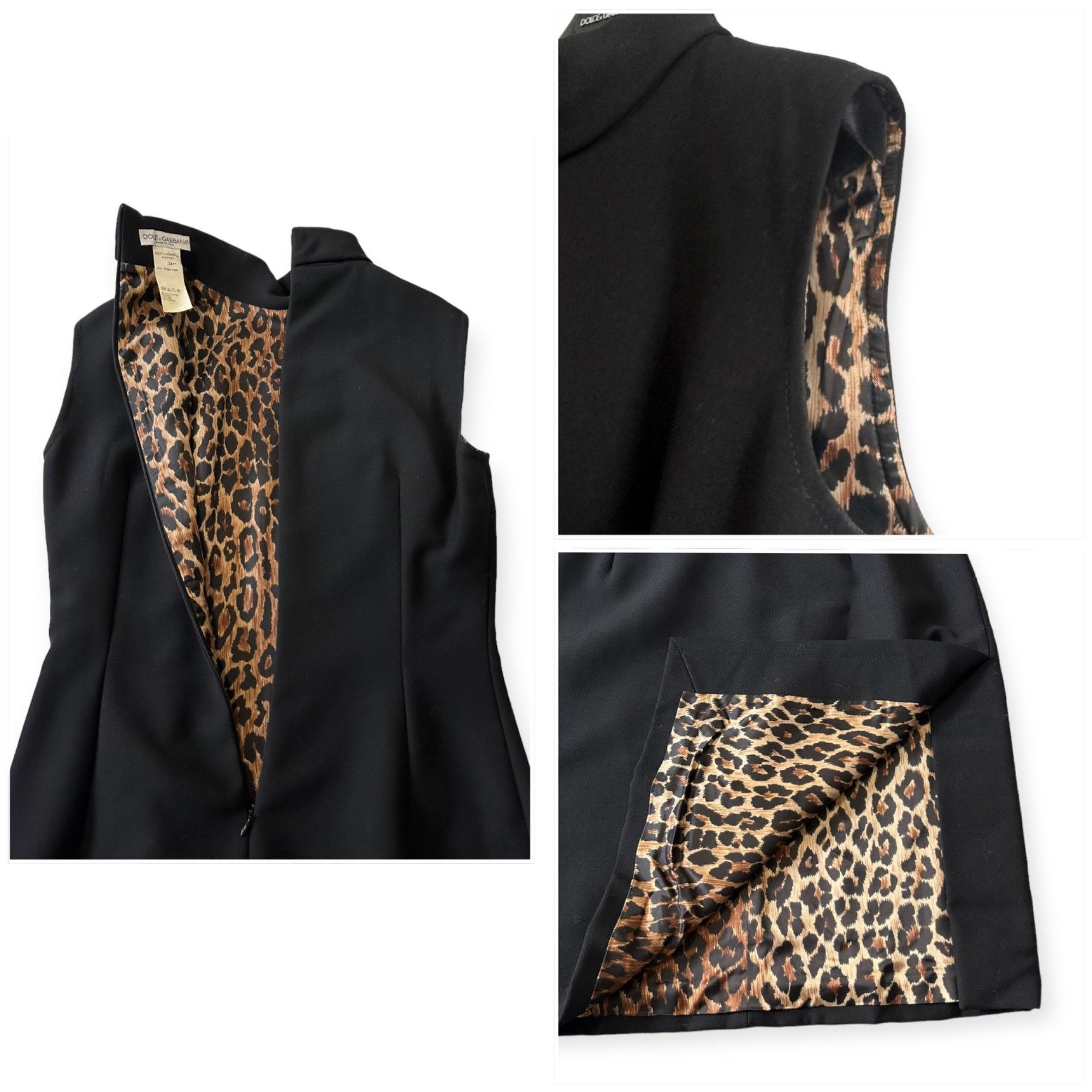 Dolce & Gabbana Dolce & Gabbana Wool Sheath Dress Leopard Lining IT 46 Size L / US 10 / IT 46 - 10 Thumbnail