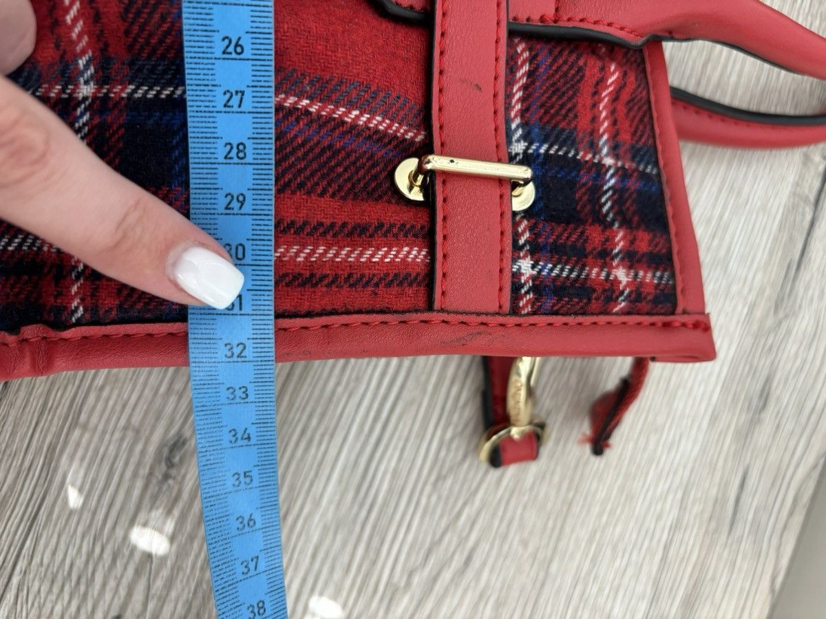 Mario Valentino Mario Valentino Red Plaid Top Handle Satchel Tote Bag Size ONE SIZE - 24 Thumbnail