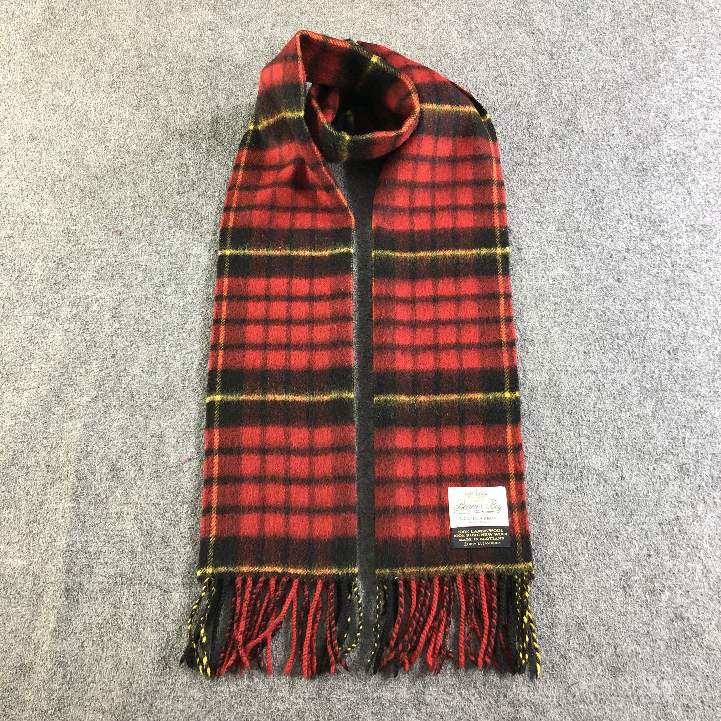Beams Boy Tartan Wool Scarf Muffler Neckwear V2152