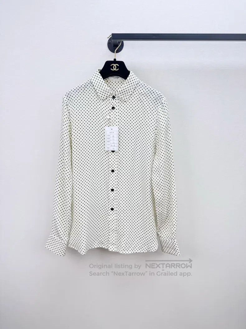 Saint Laurent Paris Saint Laurent Paris Silk Polka Dot Shirt Size XS / US 0-2 / IT 36-38 - 1 Thumbnail