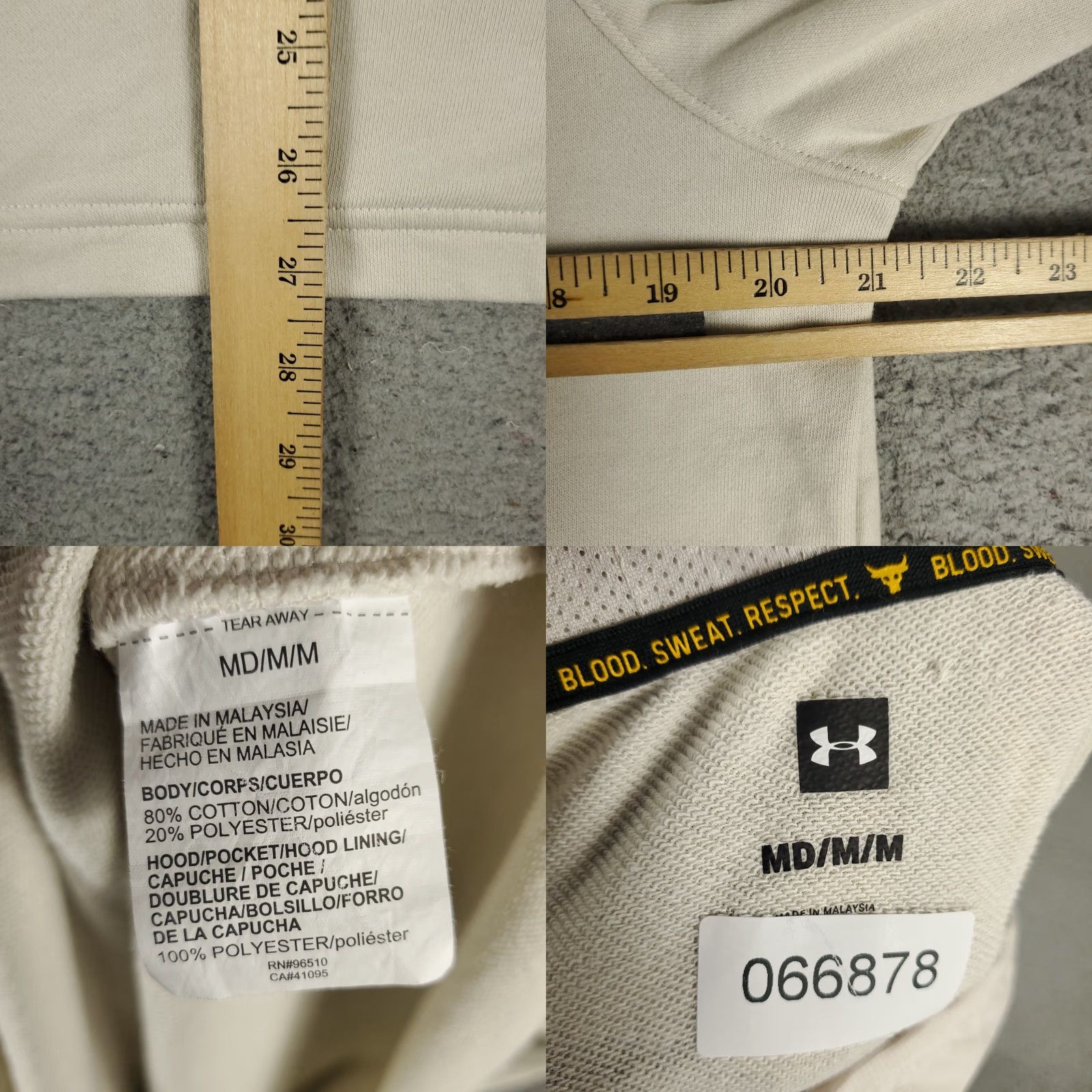 Y/Project Project Rock Hoodie Mens M Beige Pullover Mock Neck Logo Pocket All Seasons Sports, Outdoor, Modern Mens Size US M / EU 48-50 / 2 - 8 Thumbnail