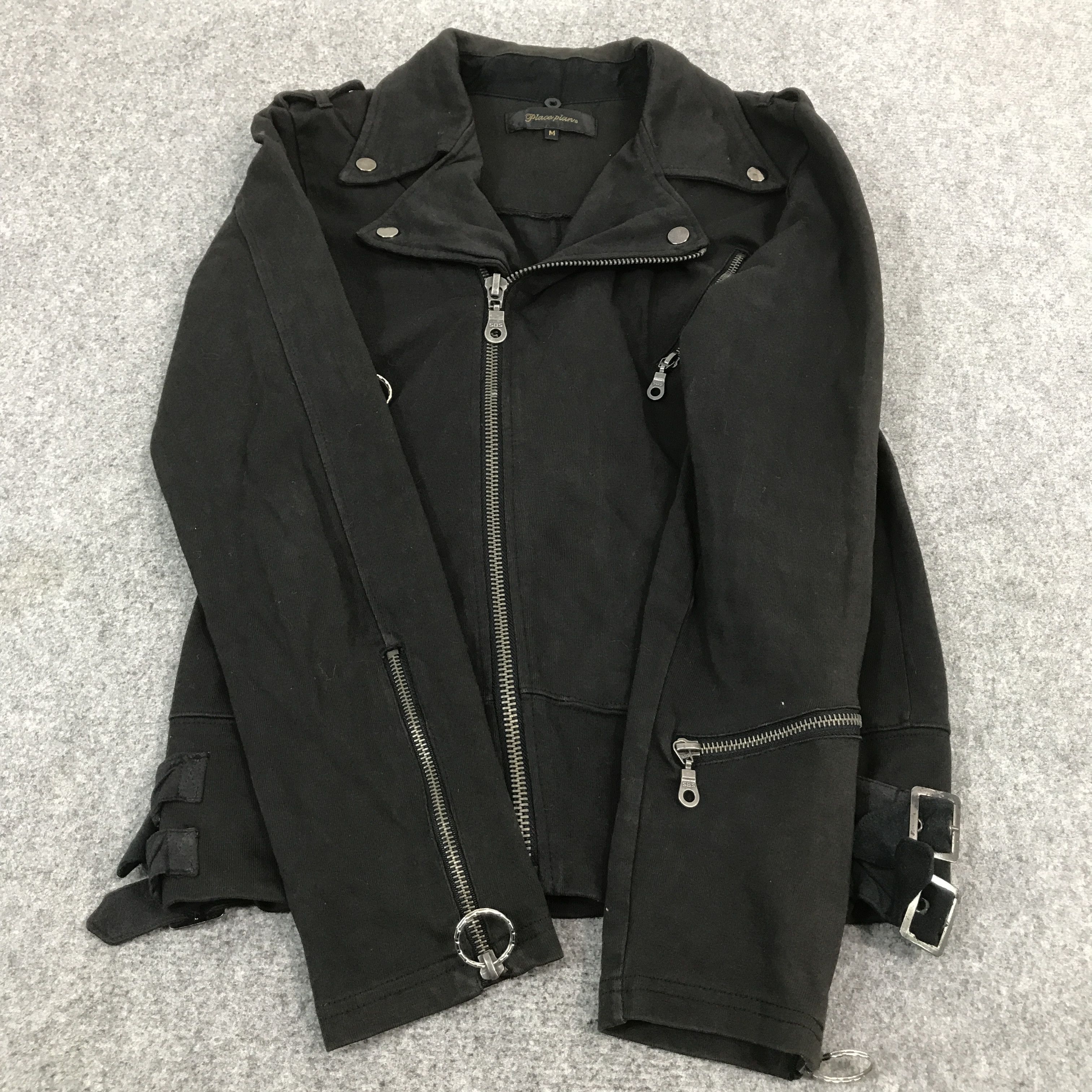 Japanese Brand PLACE PIANO BLACK PUNK ZIPPER JACKET Size US M / EU 48-50 / 2 - 8 Thumbnail