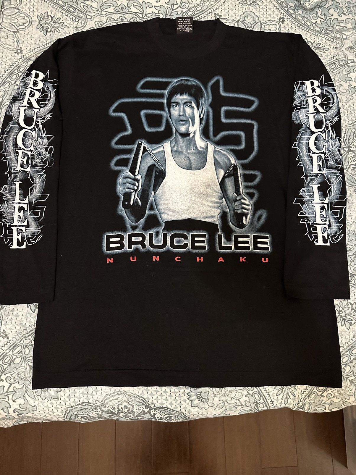 Vintage Vintage 90s single stitch Bruce Lee the dragon long sleeve Size US XL / EU 56 / 4 - 2 Thumbnail