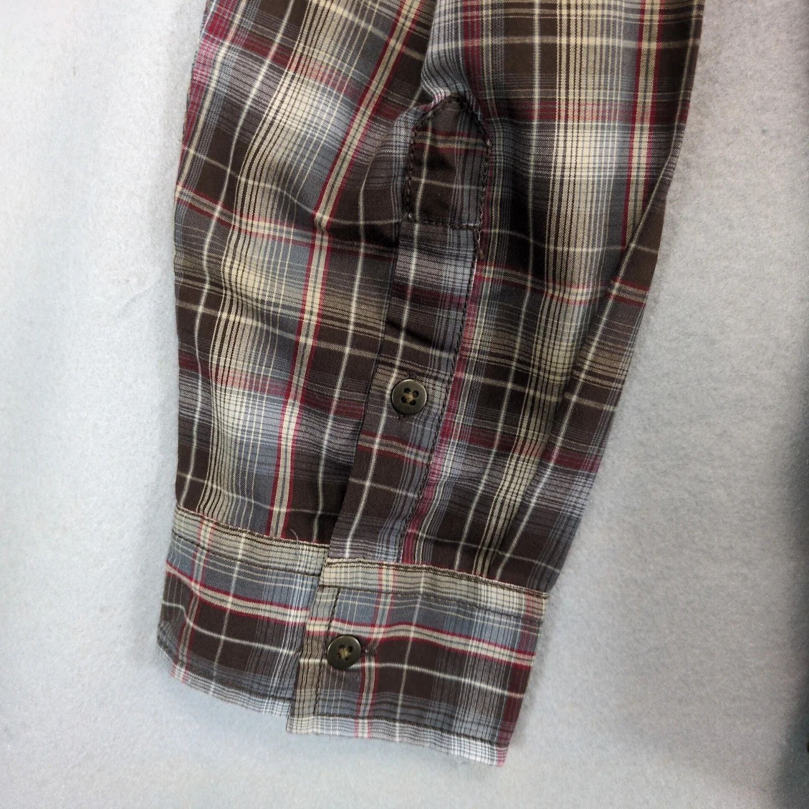 Helix Helix Brown Plaid Button Up Shirt Men's XL Long Sleeve Y2K Size US XL / EU 56 / 4 - 10 Thumbnail