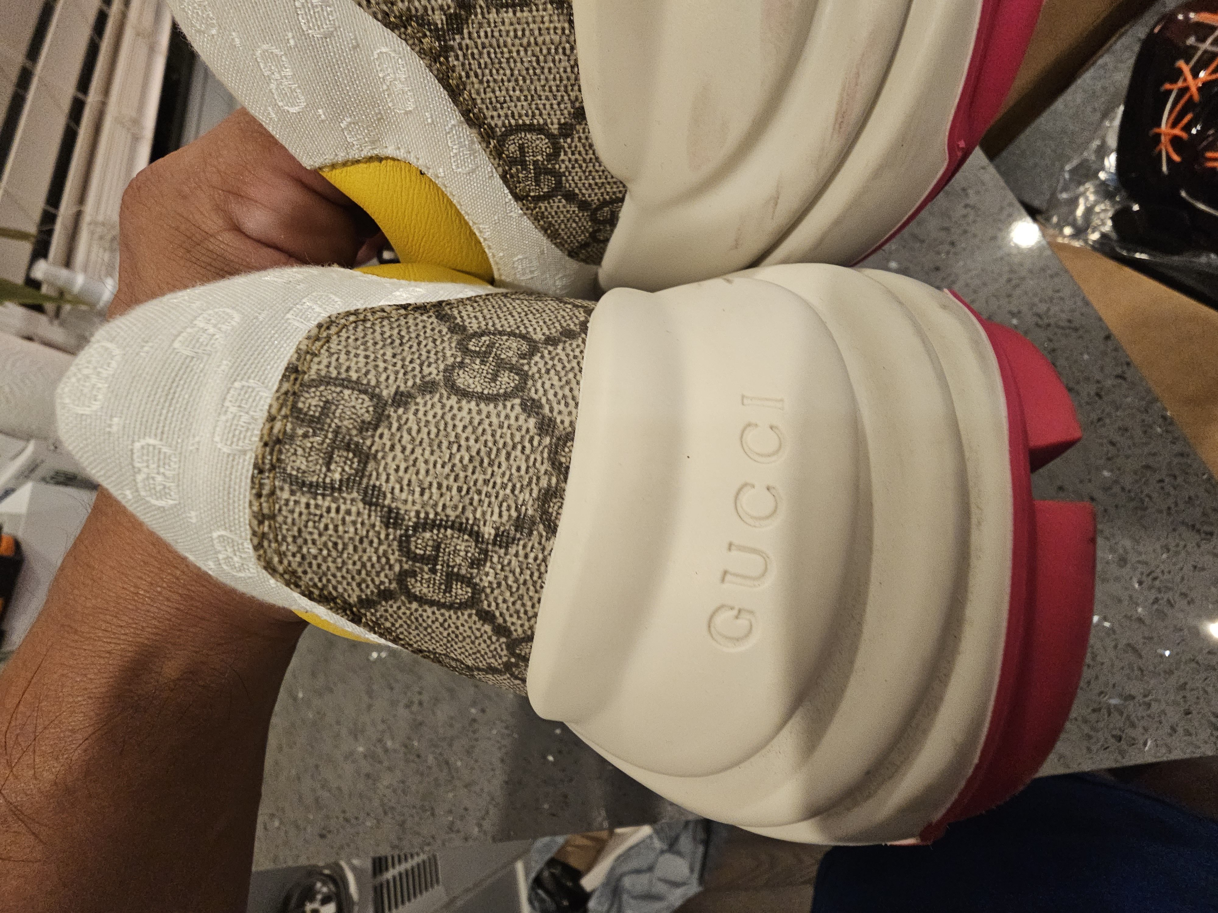 Gucci Men's GG Rhyton sneaker Beige Ebony GG canvas Sz 11 Size US 12 / EU 45 - 8 Thumbnail