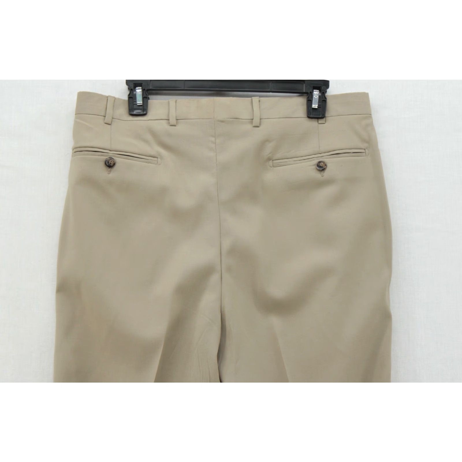 Vintage Angelico Dress Pants Mens 34 X 28 Khaki Tan 100% Wool Pleated Cuffed Lined Italy Size US 34 / EU 50 - 5 Thumbnail