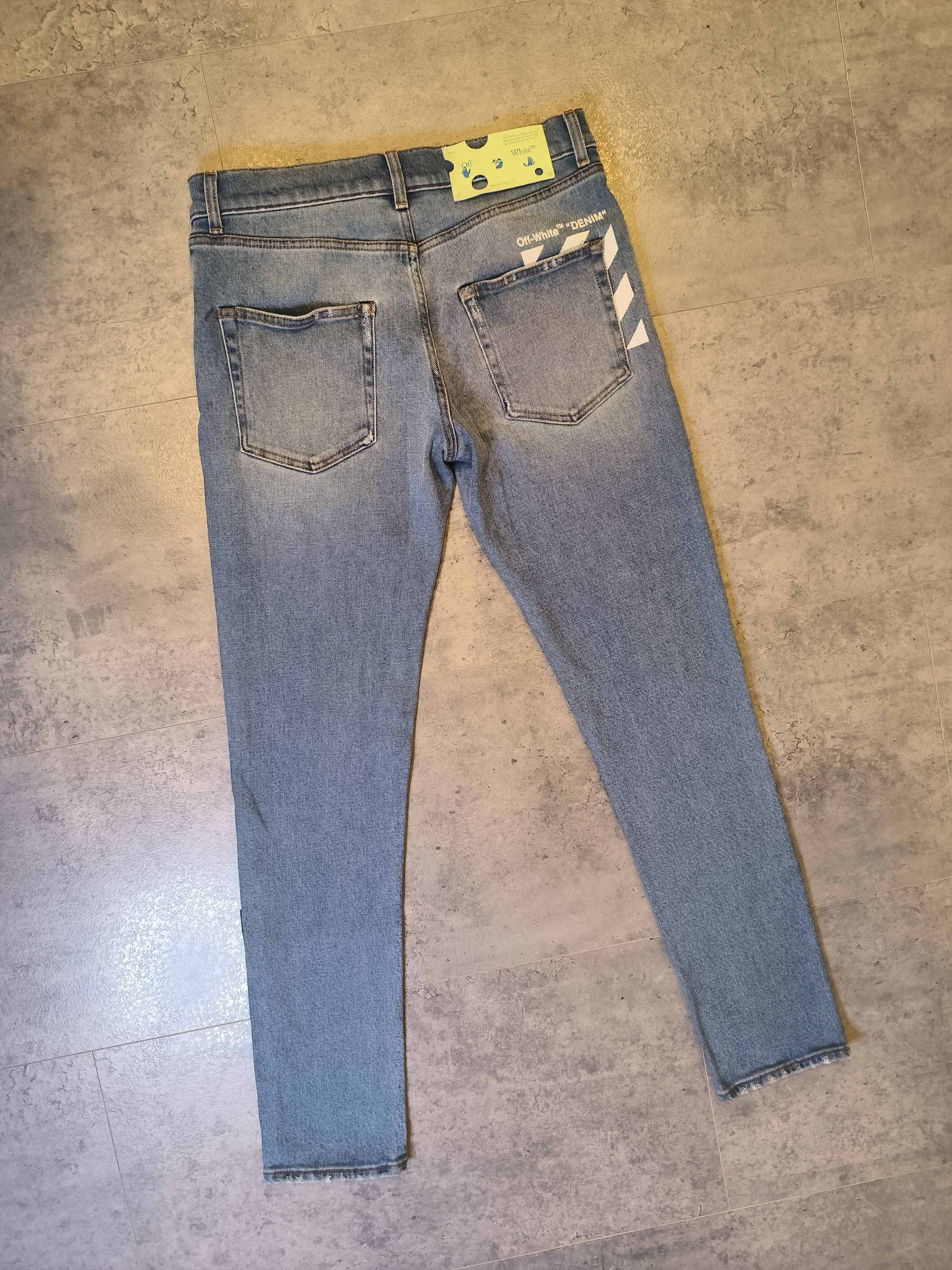 image of Off White Off-White Denim Pants Logo in Blue, Men's (Size 31)