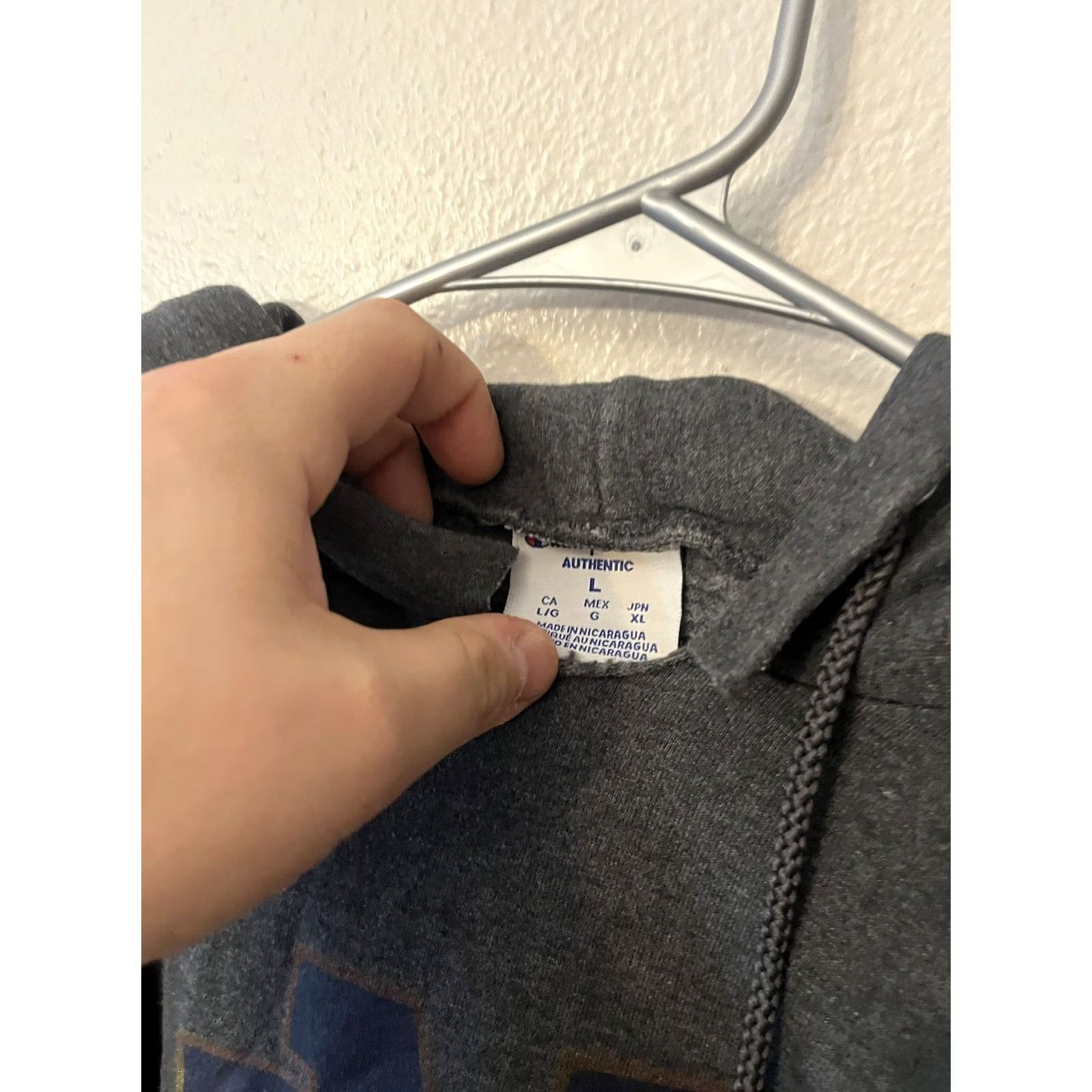 Champion VINTAGE Champion Reverse Weave Sweatshirt Hoodie Mens Large Gray Notre Dame Fighting Irish College Sports Graphic Print Pockets Kn Size US L / EU 52-54 / 3 - 3 Thumbnail