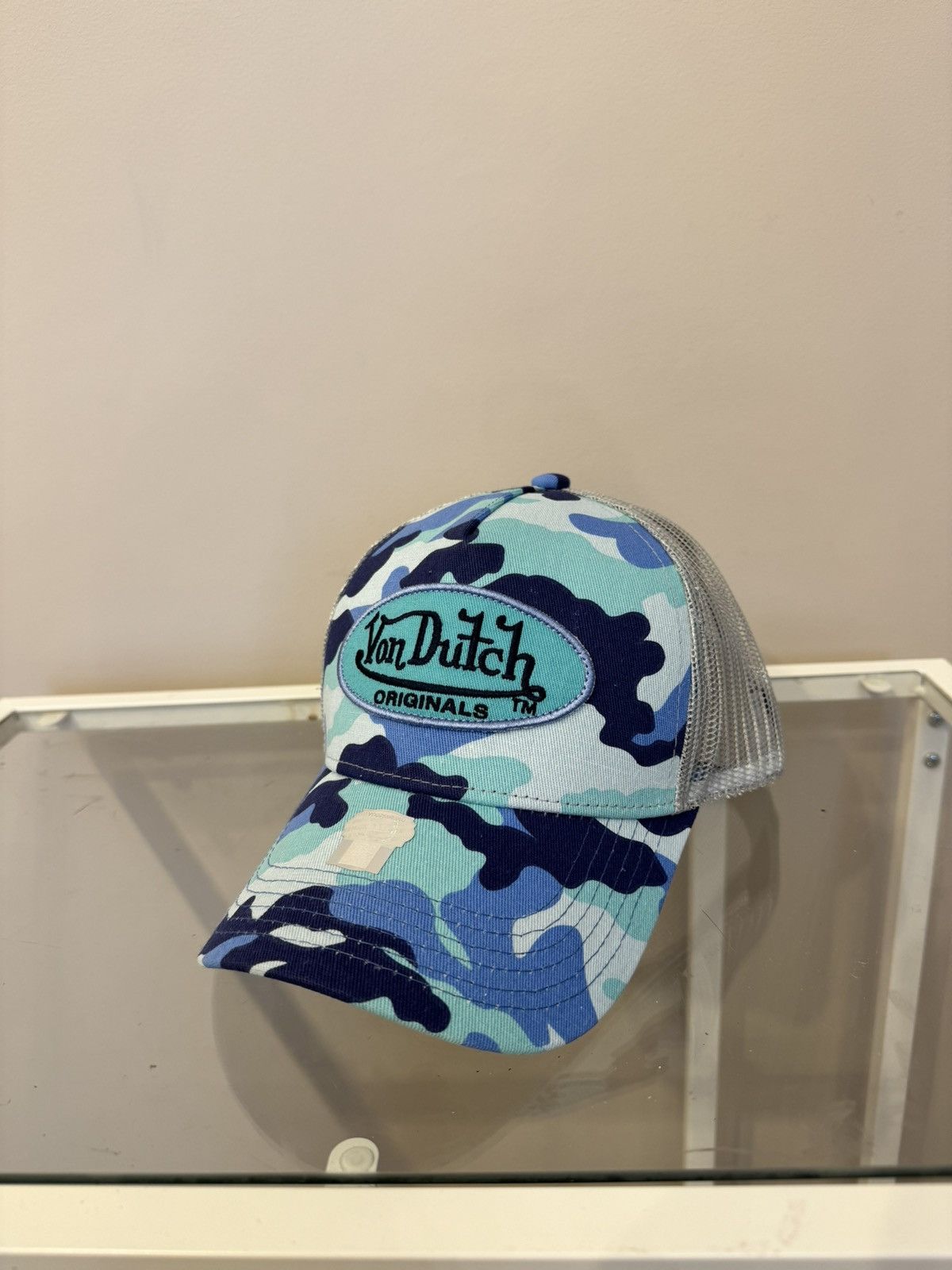 Vintage Von Dutch blue camo y2k logo new cap vintage Size ONE SIZE - 1 Thumbnail