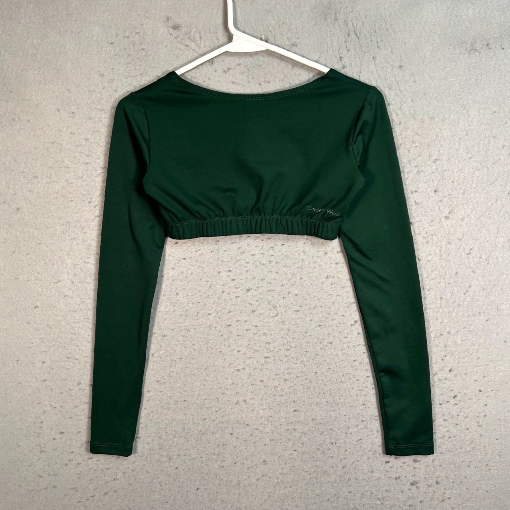 Outdoor Voices Outdoor Voices Womens XS Green Long Sleeve Cropped Top Activewear Shirt Ladies Cropped Green Outdoor Voices XS Long Sleeve Activewear Shirt - Womens Size XS / US 0-2 / IT 36-38 - 2 Thumbnail