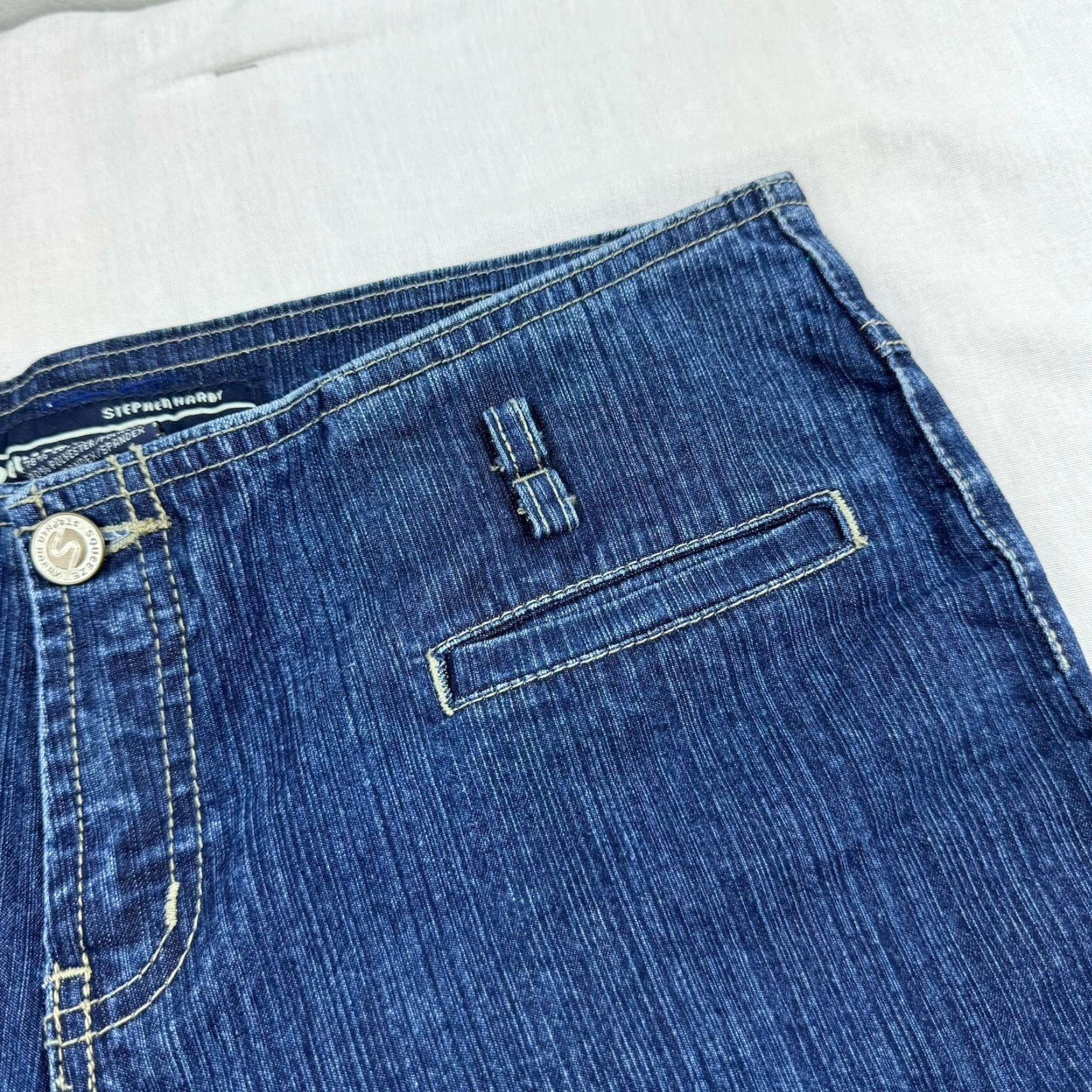 Vintage Vintage Squeeze Stephen Hardy Flared Jeans Womens 9/10 Blue Grunge Y2K Hipster Punk Size 30" / US 8 / IT 44 - 4 Thumbnail