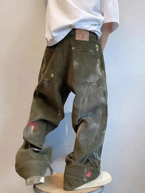 VIBE Vintage Street Graffiti Loose Hand-Painted Work Pants Size US 30 / EU 46 - 5 Thumbnail