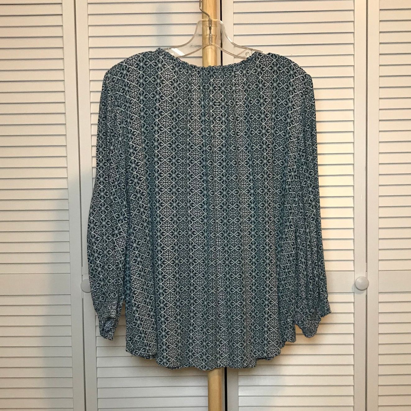 Other Mason & Belle Geometric V-neck Long Sleeve Blouse 1X Size XL / US 12-14 / IT 48-50 - 3 Thumbnail