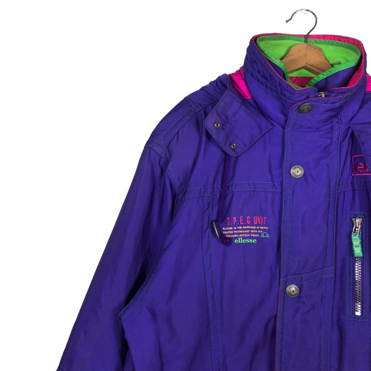 Japanese Brand 🔥Vintage Ski Jacket Multi Colour Ellesse Italy Cargo Pocket Size US M / EU 48-50 / 2 - 7 Thumbnail