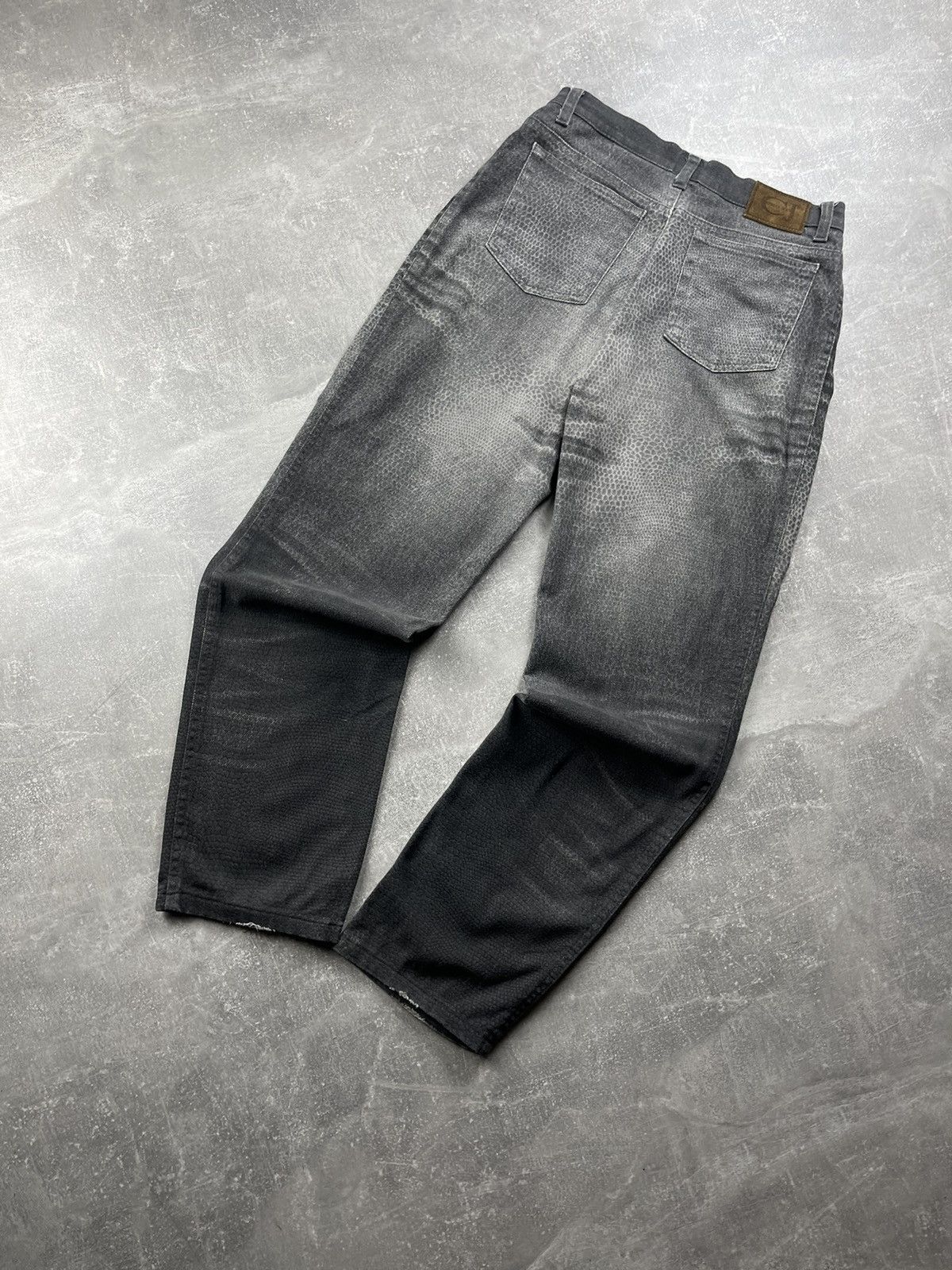 Roberto Cavalli Cavalli Jeans 2000s Snake Effect Gradient Denim Jeans Grey Size 31" - 1 Thumbnail