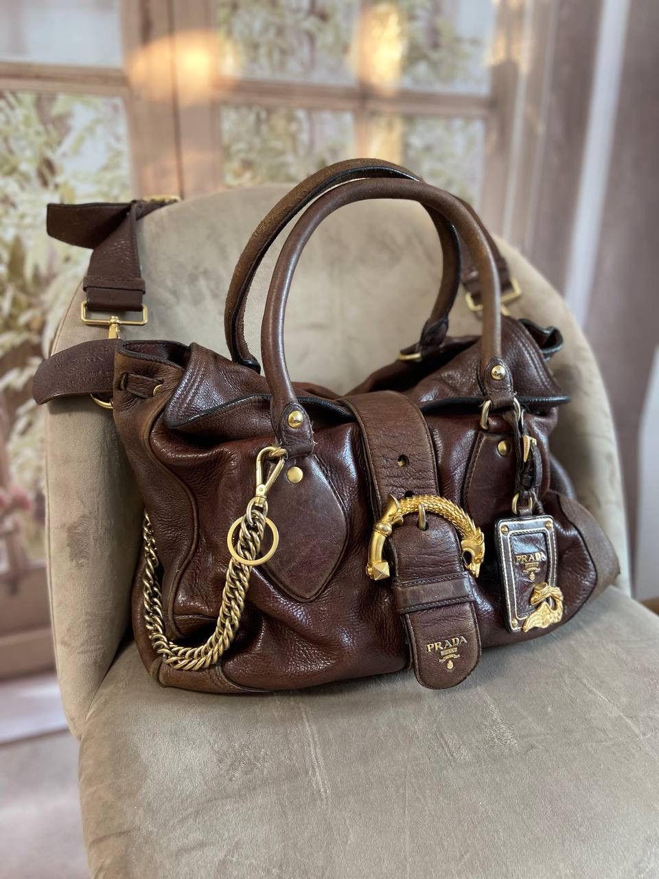 Prada × Streetwear × Vintage Prada Archive distressed dragon brown