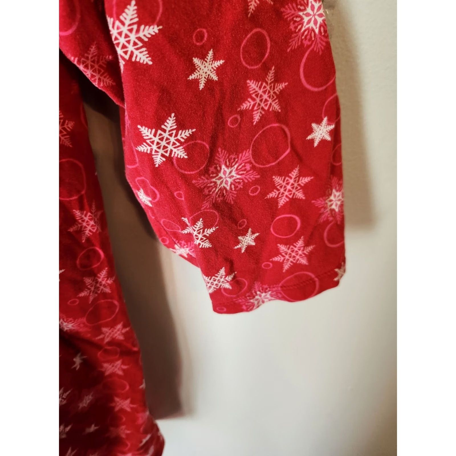 Vintage Cacique Pajama Dress 22 24 Red Snowflake Print Holiday Sleepwear Size 3XL / US 20-22 - 5 Thumbnail