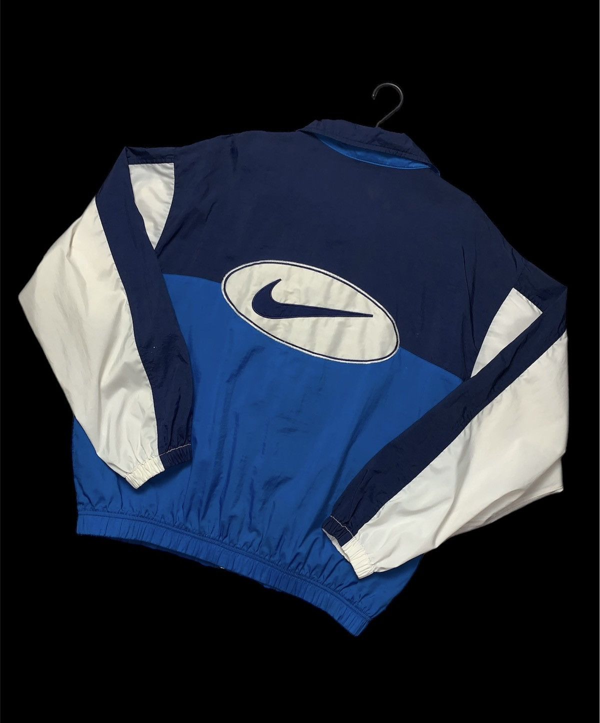 image of Nike Big Logo Track Jacket Size L Swoosh in Blue, Men's