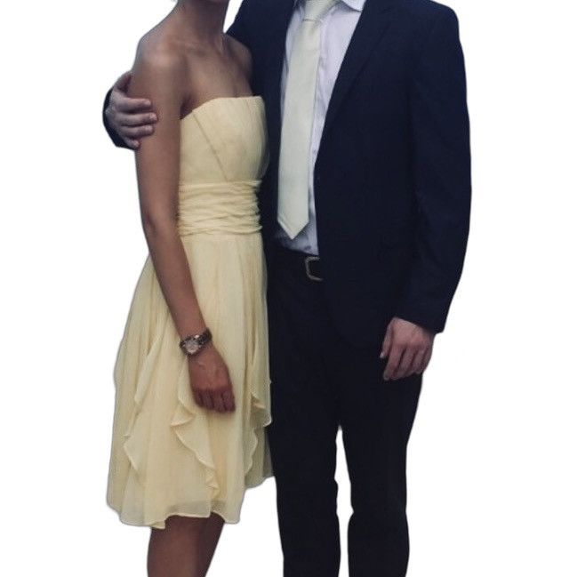 Other David's Bridal Dress Yellow F14169 Chiffon Prom Formal Size S / US 4 / IT 40 - 11 Thumbnail