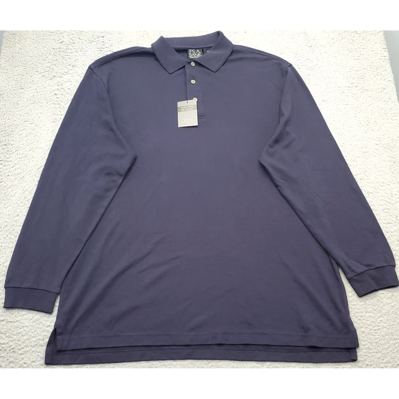 Jos. A. Bank Jos. A. Bank Polo Shirt Men 2XL Navy High Low Slit Long Sleeve Spread Collared Shirt Size US XXL / EU 58 / 5 - 2 Thumbnail