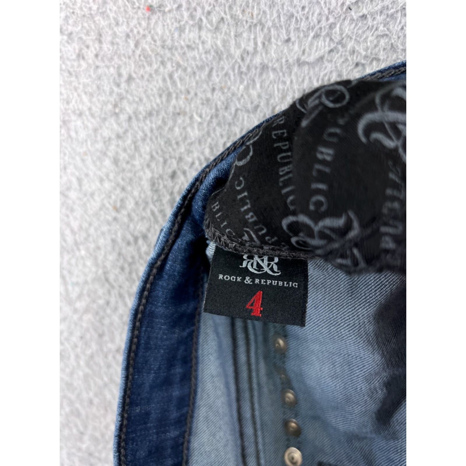 Vintage VINTAGE Rock & Republic Jeans Womens Regular Jeans Blue 26 in Low Rise Rock & Republic 5-Pocket Denim Flared Cotton Blend Size 28" / US 6 / IT 42 - 7 Thumbnail